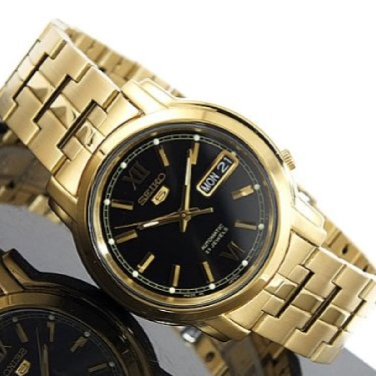 Seiko 5 Automatic Black Dial Stainless Steel Strap Men's Watch SNKK86K1