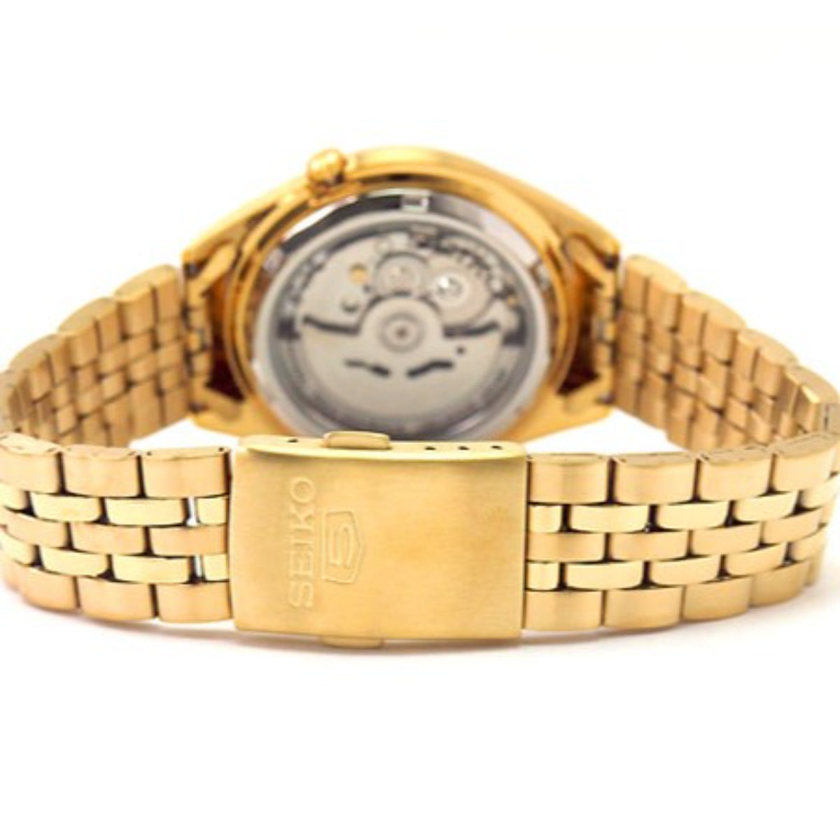 Seiko 5 Automatic Gold Dial Stainless Steel Strap Men's Watch SNKL28K1
