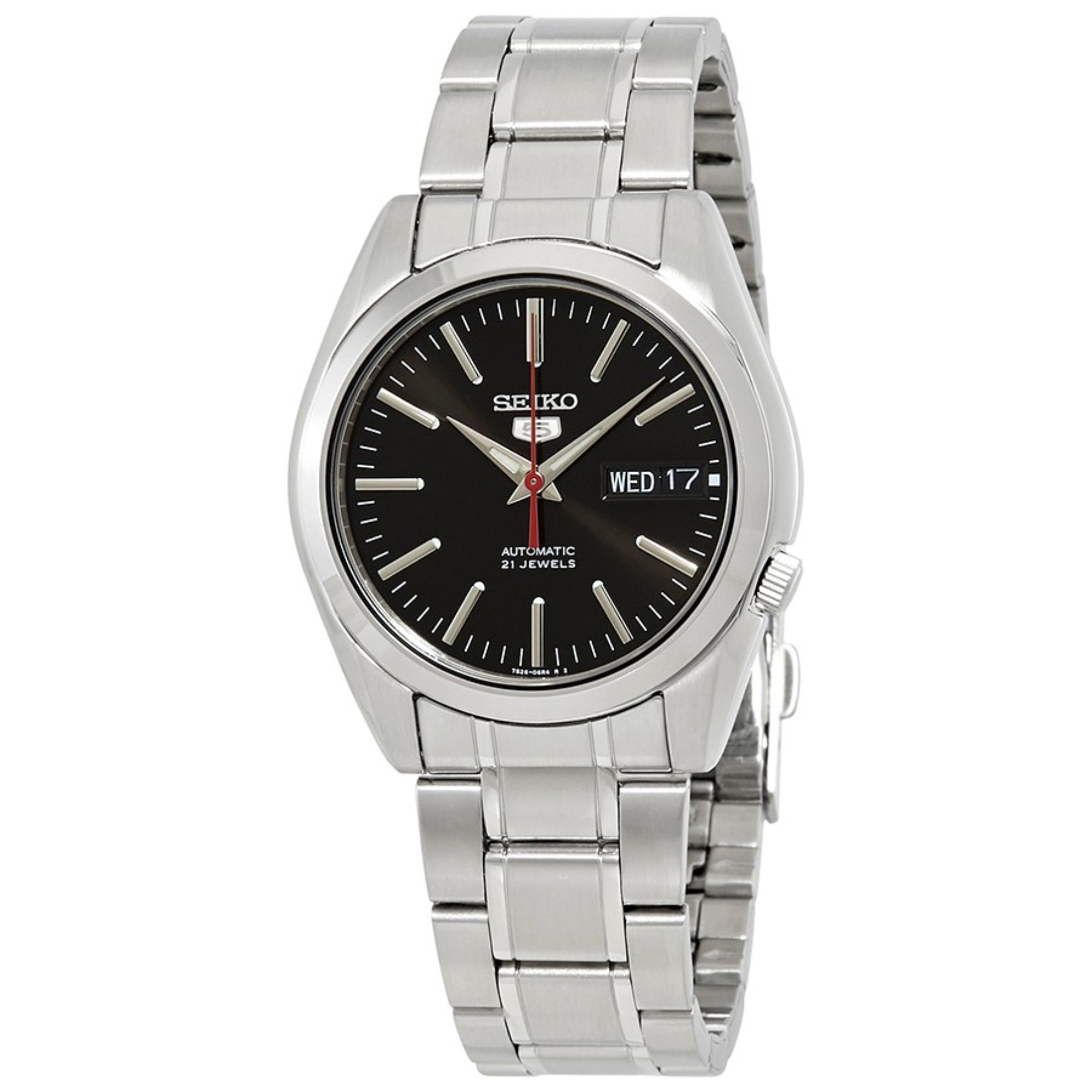 Seiko 5 Automatic Black Dial Stainless Steel Bracelet Men's Watch SNKL45K1