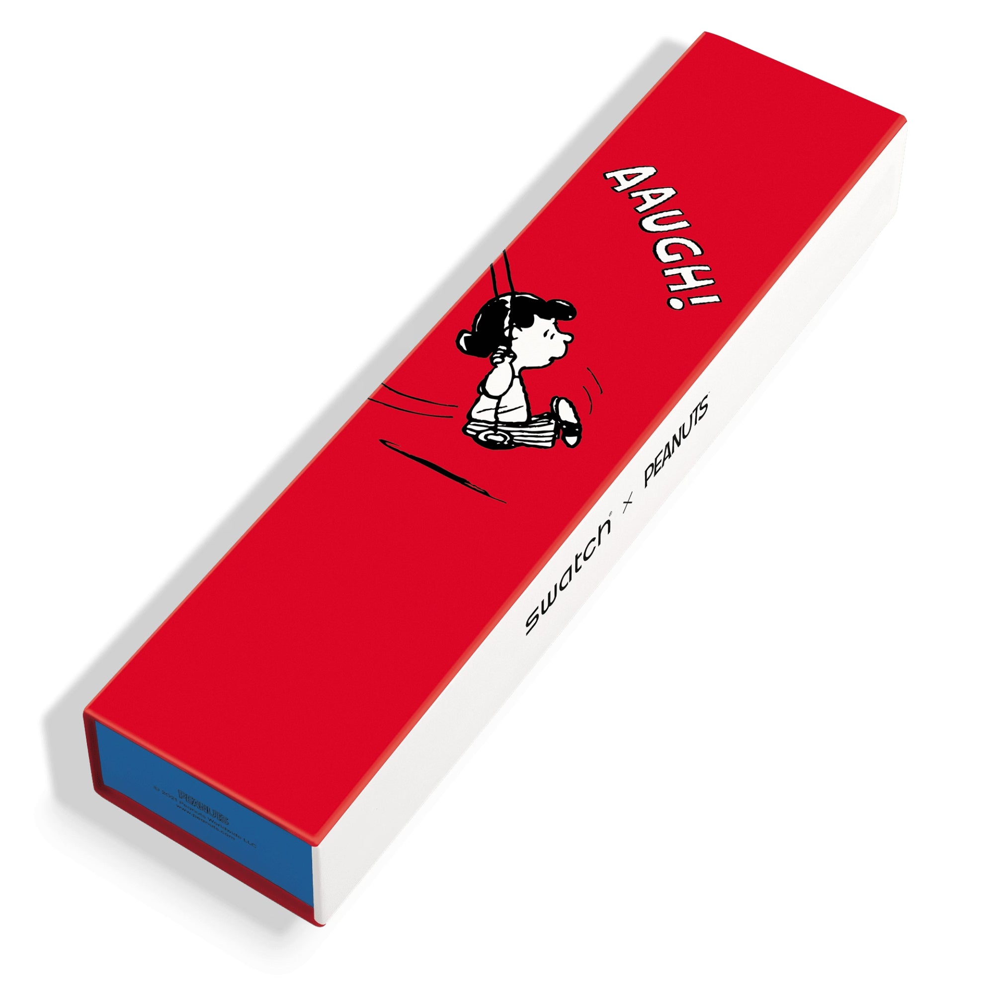 Swatch Peanuts Lucy Klunk! White Dial Red Silicone Strap Watch SO28Z106