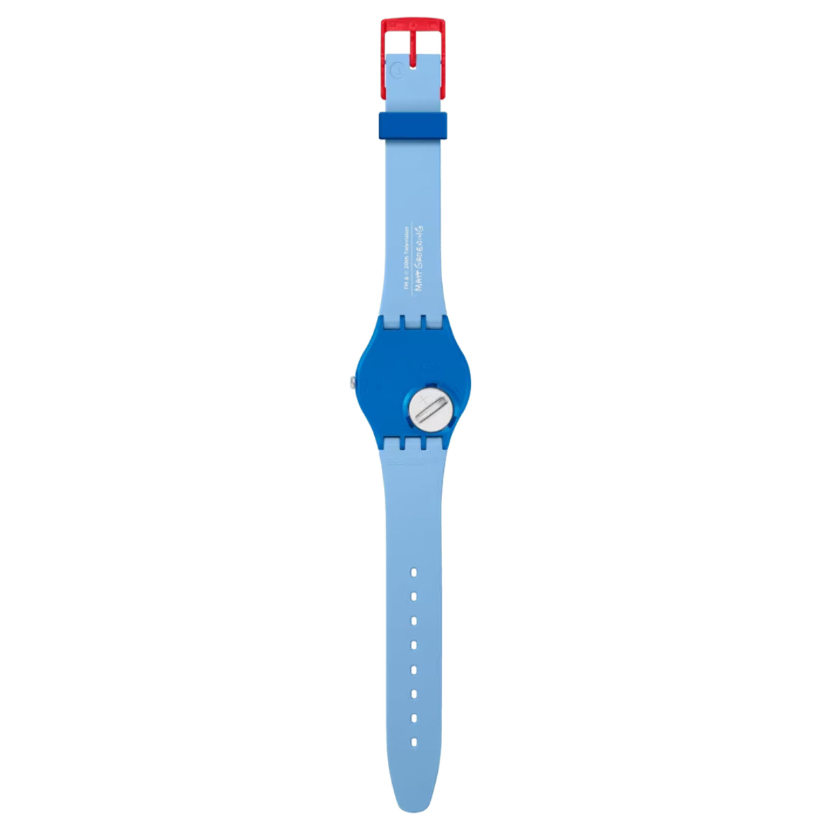 Swatch The Simpsons Collection Tidings Of Joy Quartz Blue Dial Silicone Strap Unisex Watch SO28Z126