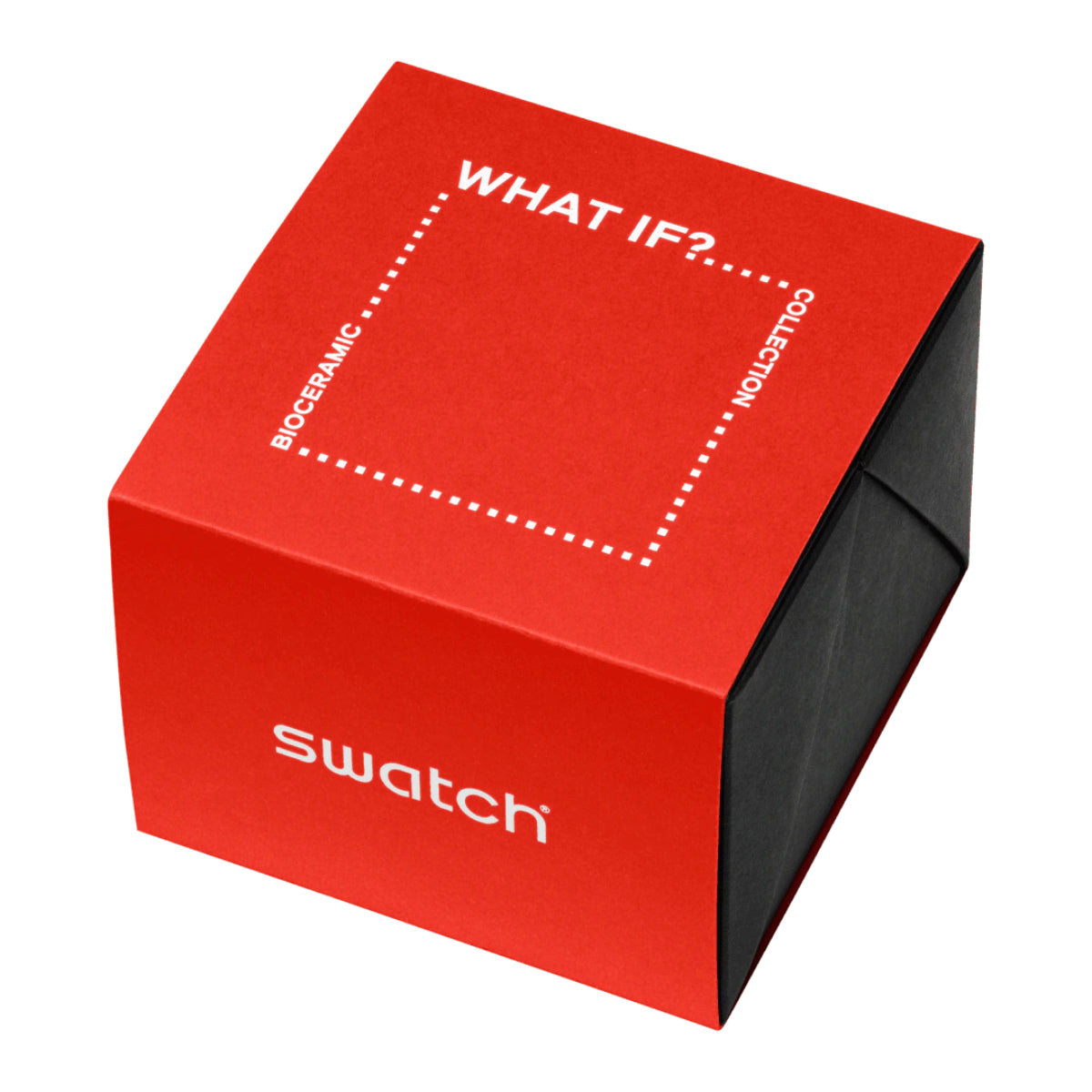 Swatch WHAT IF...GRAY? Square Bioceramic White Dial Bio-sourced Strap Watch SO34M700