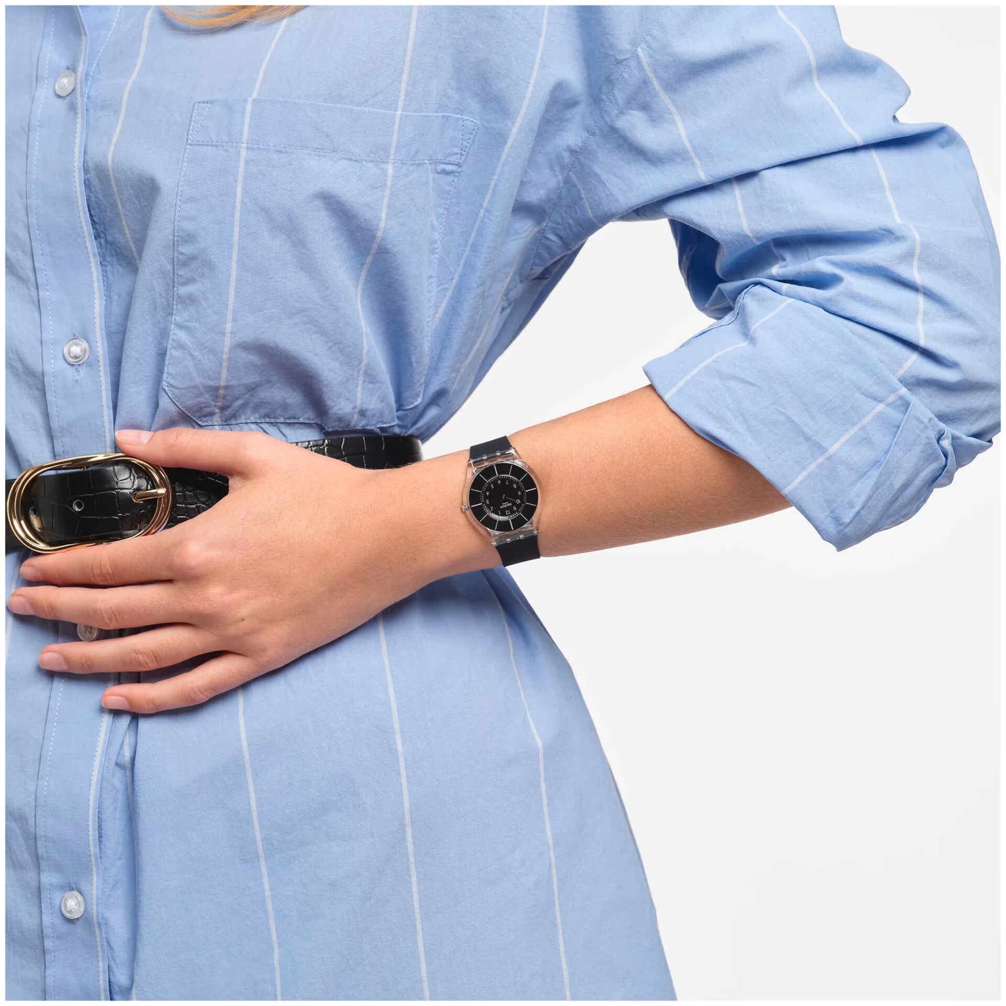 Swatch Black Classiness Case Black Dial Watch SS08K103