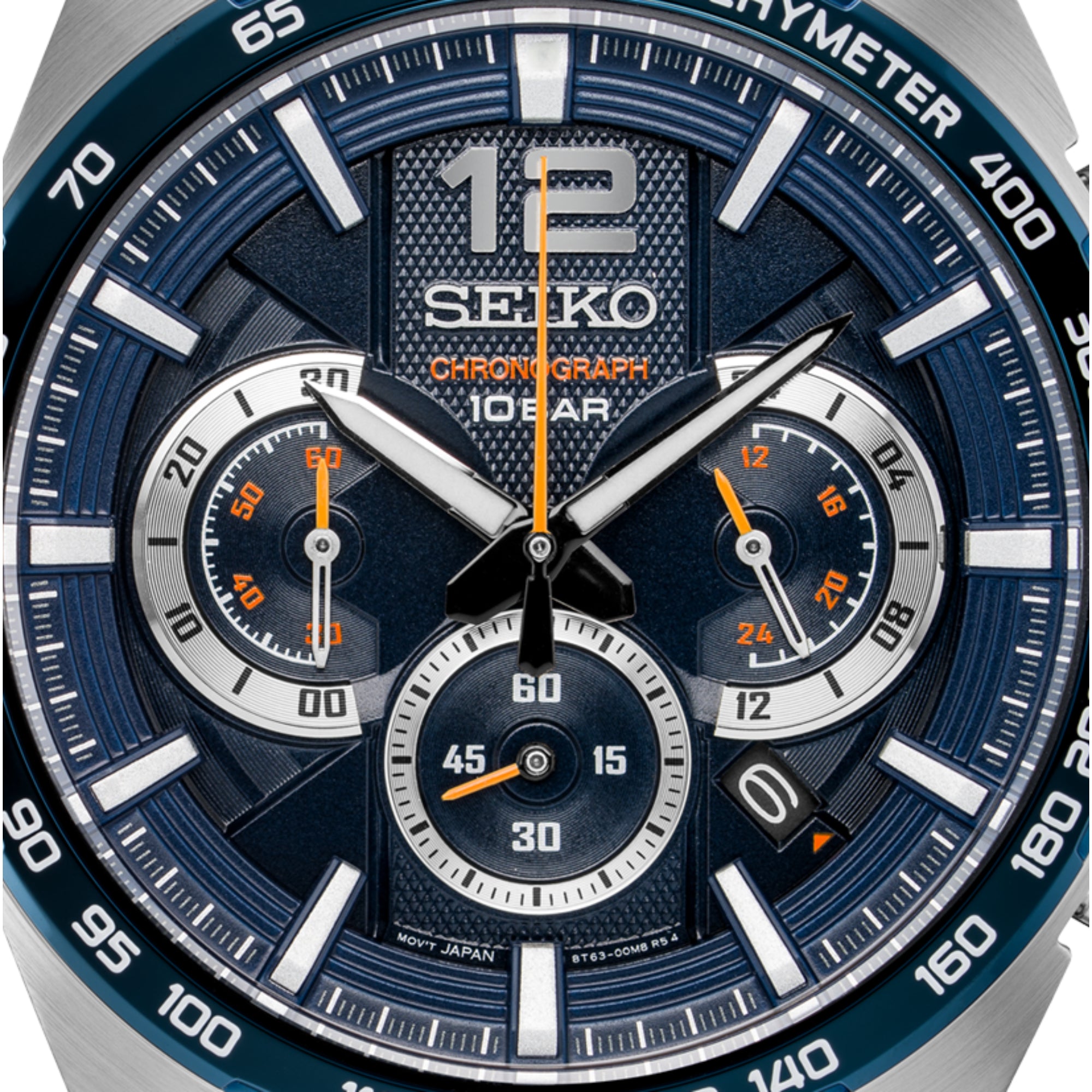 sai　SEIKO クロノグラフ ステンレススチール 青 Seiko Essentials 44mm Blue Dial Chronograph Steel Mens Watch SSB345P1