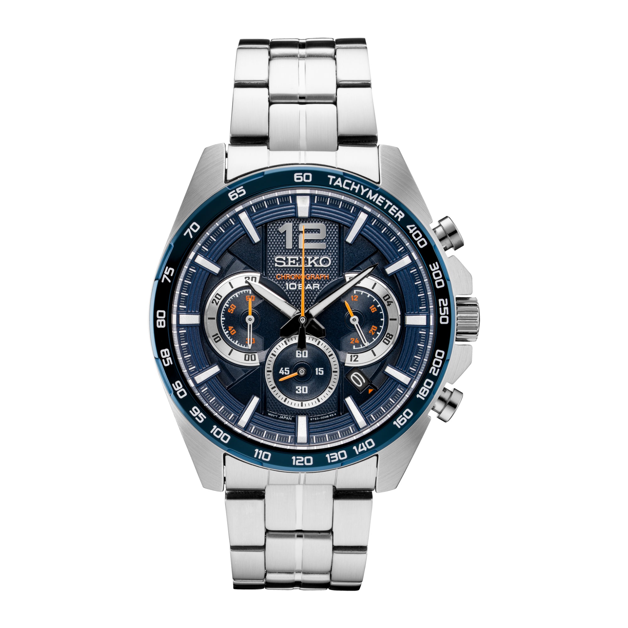 Seiko Conceptual Chronograph Quartz Blue Dial Steel Strap Men’s Watch SSB345P1