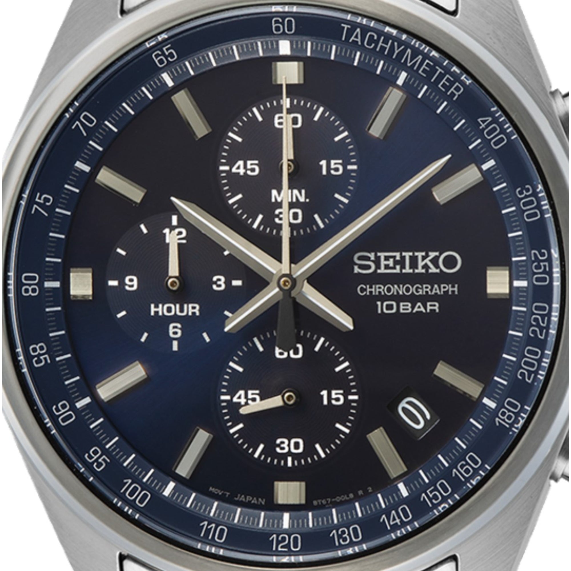 Seiko Essentials 41.5mm Blue Dial Steel Mens Watch SSB377P1