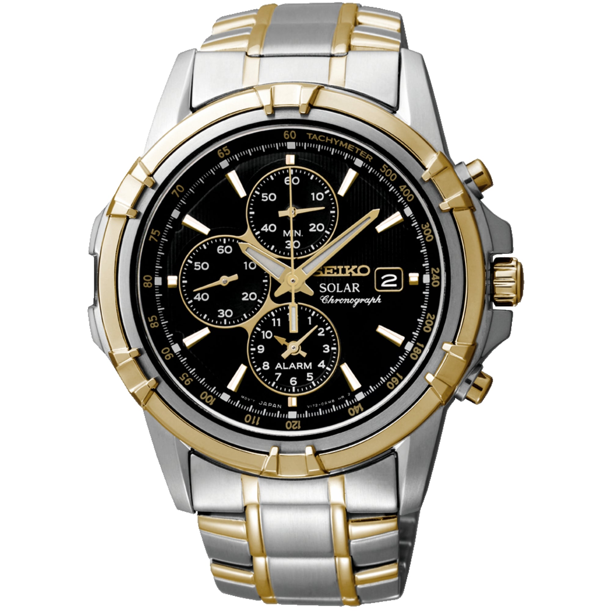 Seiko Solar Stainless Steel Gold Men’s Chronograph SSC142P1