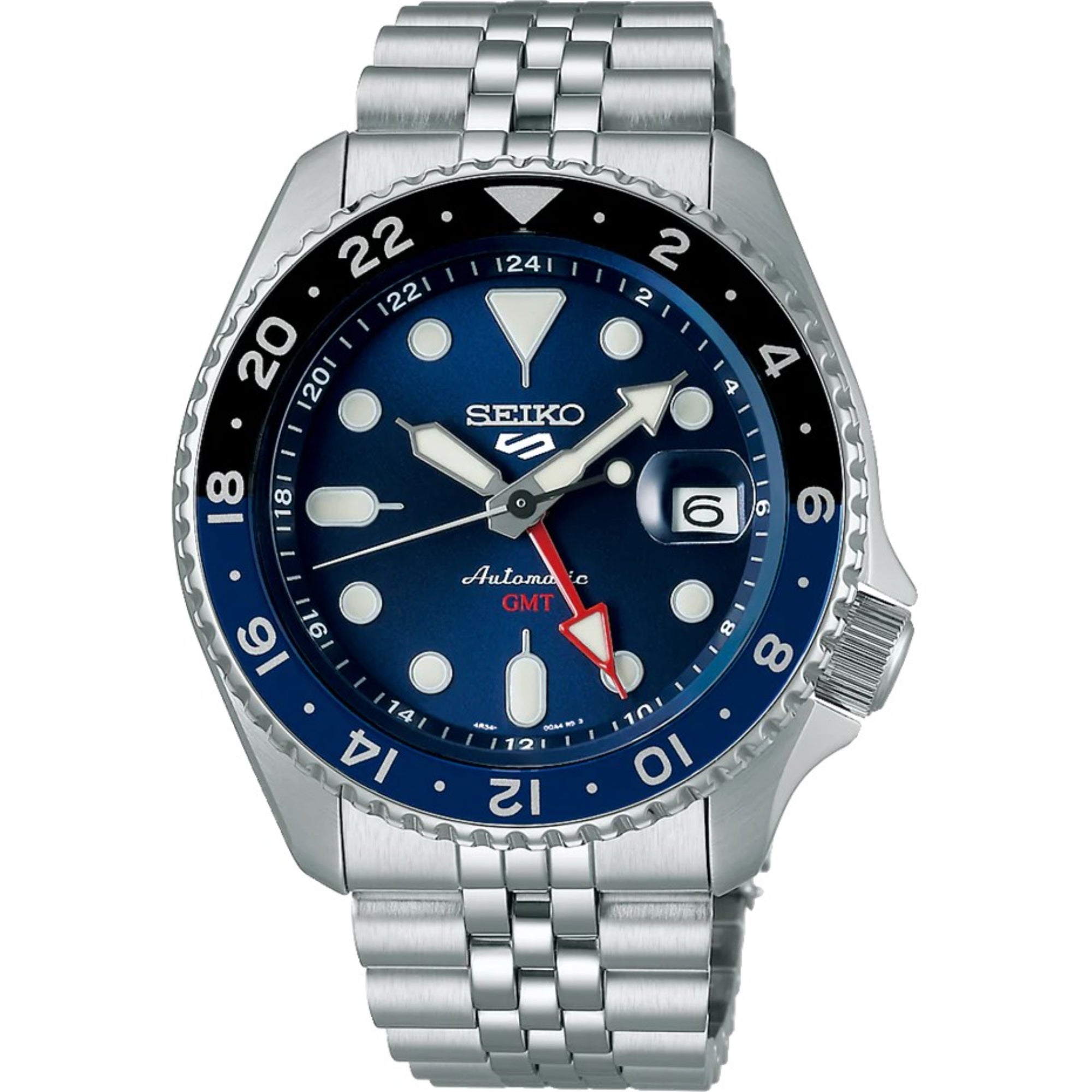 Seiko 5 Sports GMT Automatic Blue Dial Stainless Steel Bracelet Men's Watch SSK003K1