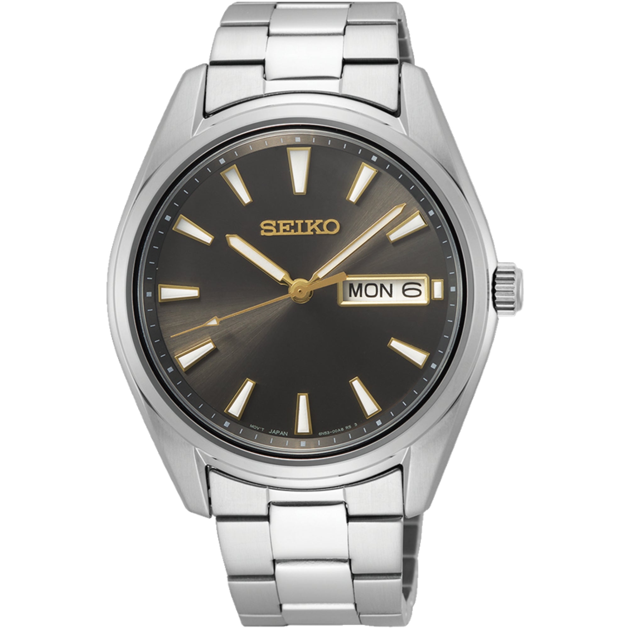 Seiko Conceptual Quartz Grey Sunburst Dial Steel Strap Men's Watch SUR343P1