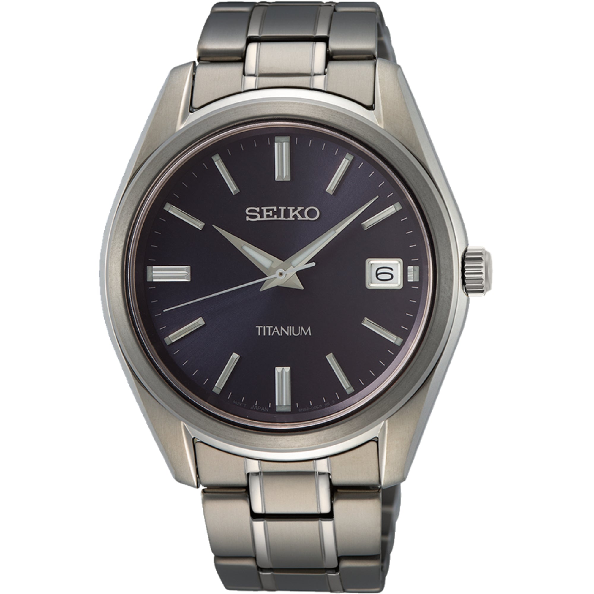 Seiko Conceptual Quartz Blue Sunburst Dial Titanium Strap Men's Watch SUR373P1