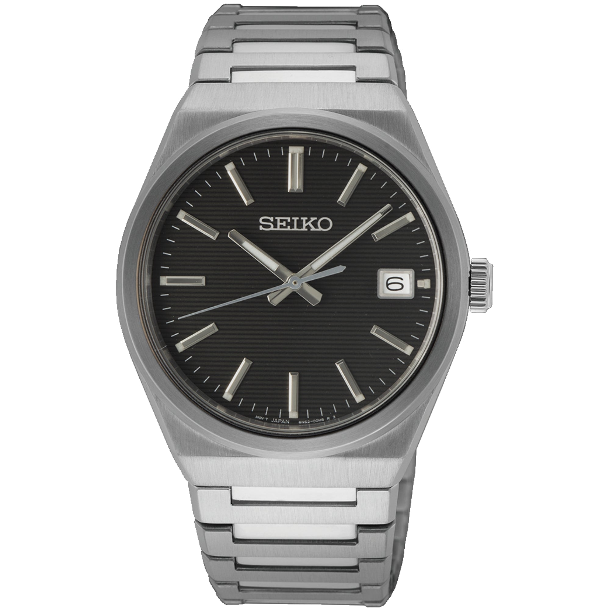 Seiko Essentials 39mm Black Dial Steel Mens Quartz Watch SUR557P1