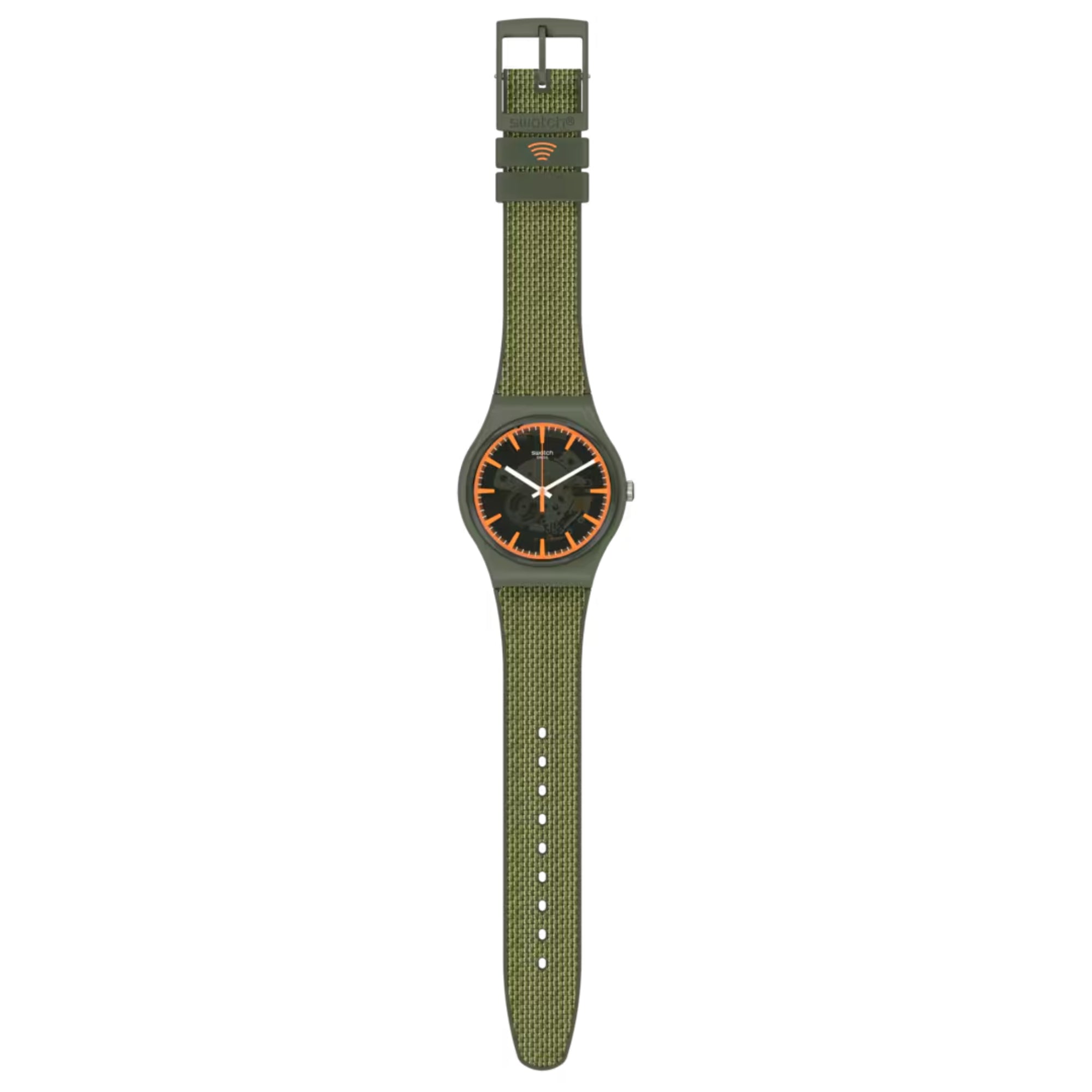 Swatch SwatchPAY! BnWPAY! Quartz Green Dial Green Silicone Strap Unisex Watch SVIG100-5300