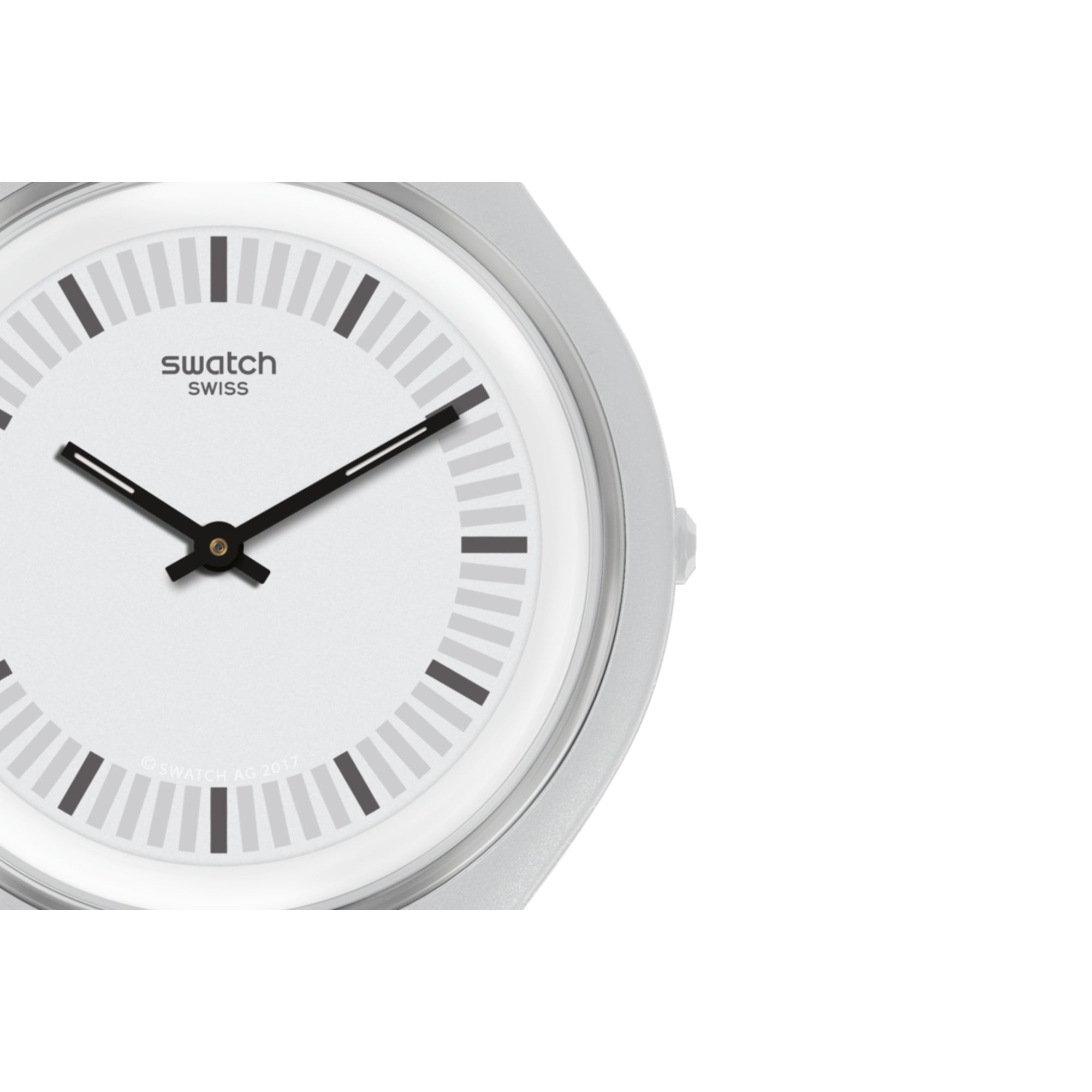 Swatch Skinstructur Grey Plastic Case Silicone Strap Grey Dial Men's Watch SVUM102
