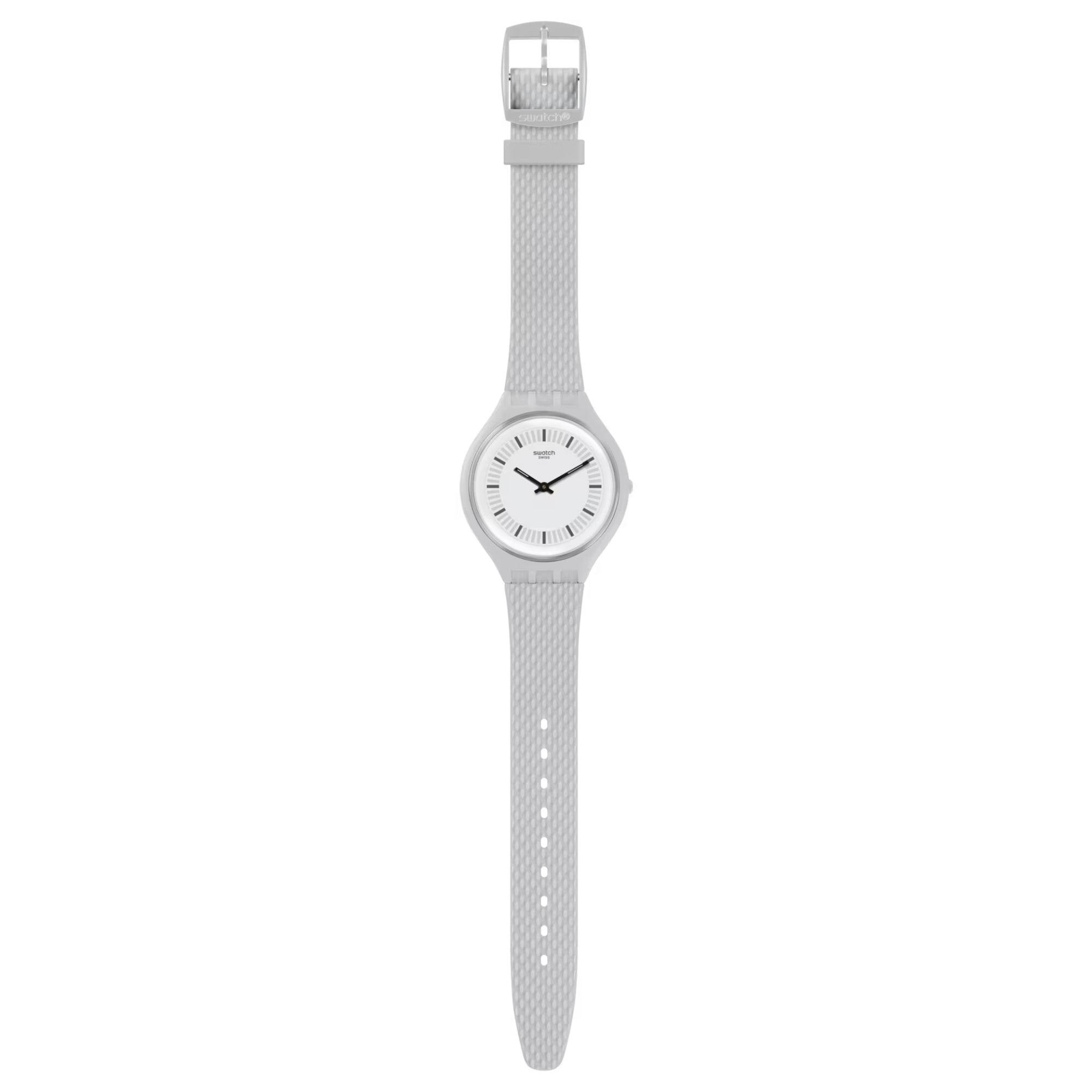 Swatch Skinstructur Grey Plastic Case Silicone Strap Grey Dial Men's Watch SVUM102