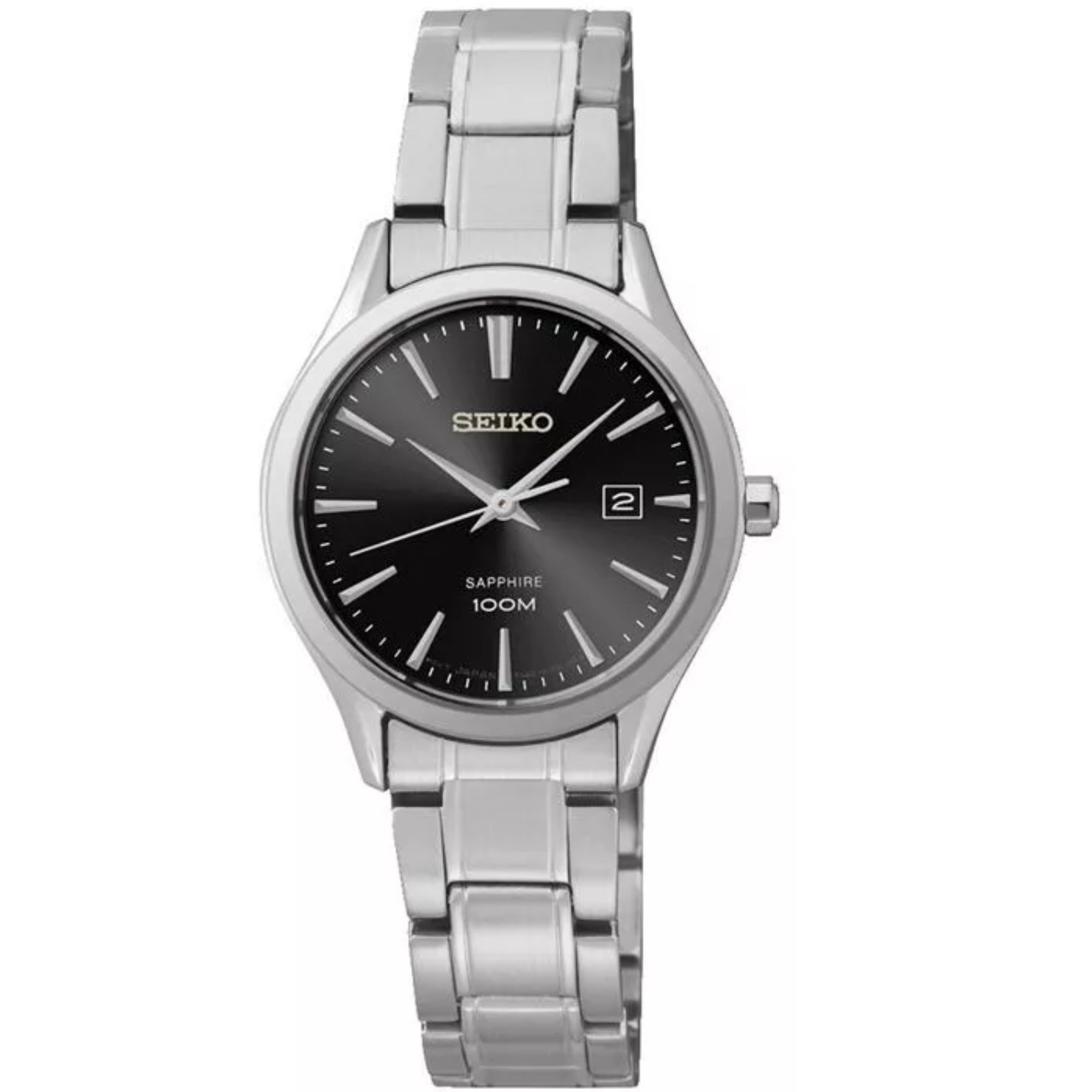 Seiko Quartz Stainless Steel Black Dial Ladies’ Watch SXDG19P1