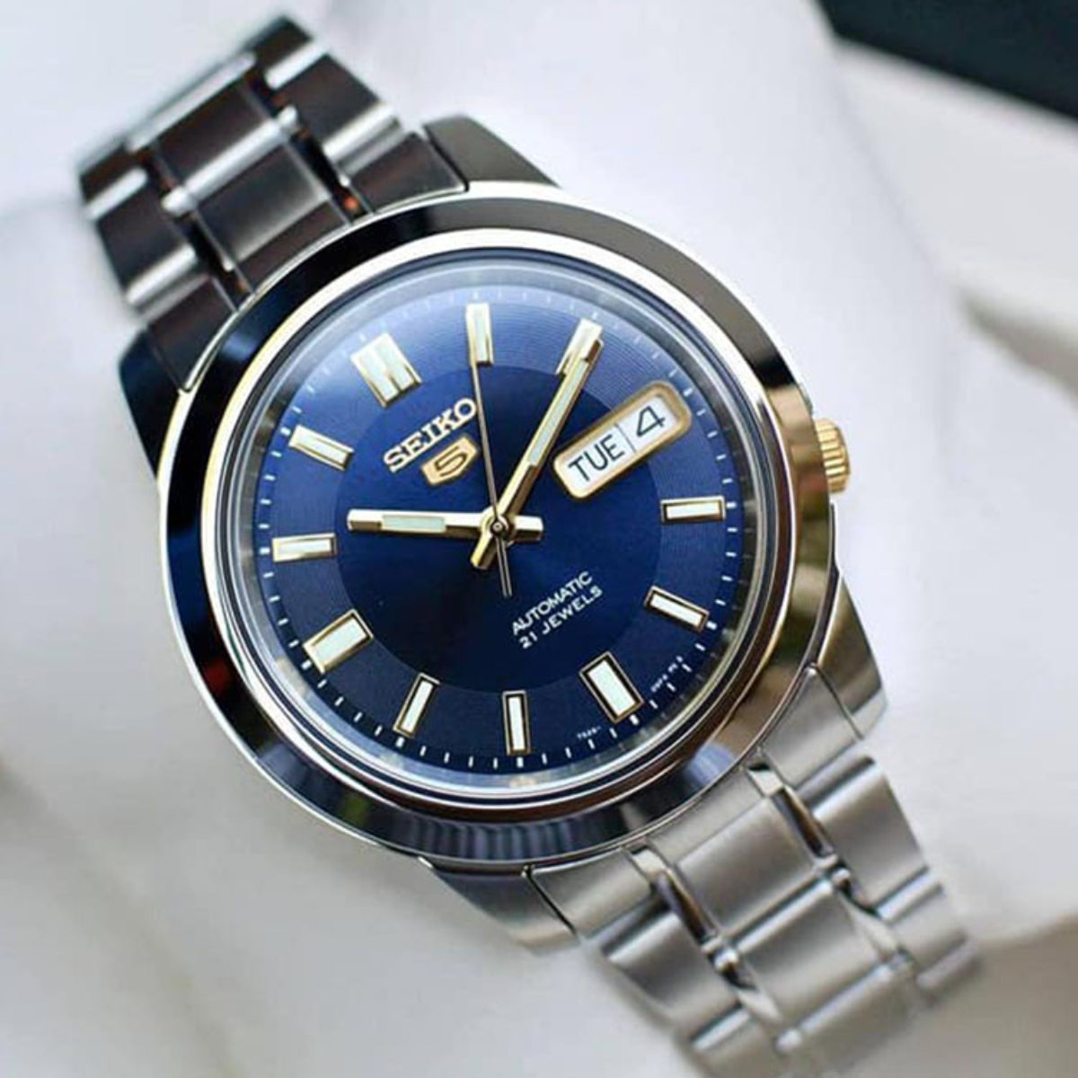 Seiko 5 Automatic Blue Dial Steel Strap Men's Watch SNKK11K1