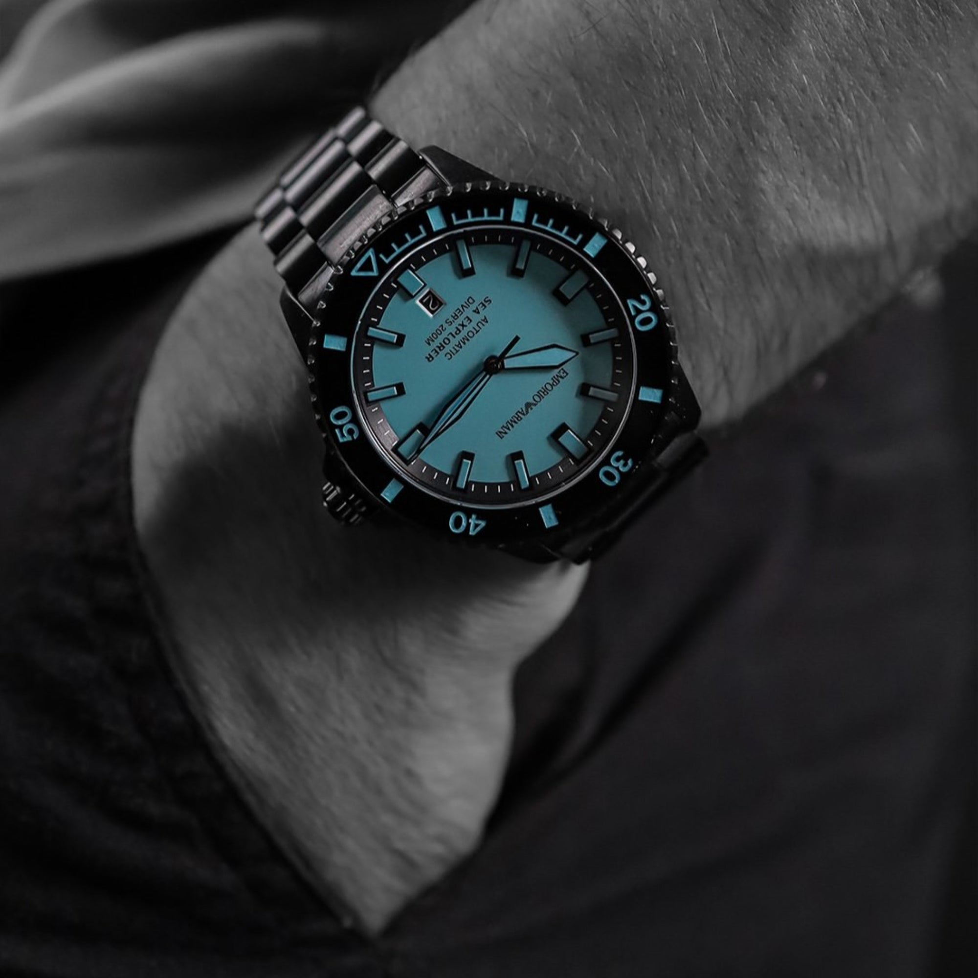 Emporio Armani Sea Explorer Automatic Blue Dial Stainless Steel Men's Watch AR60084