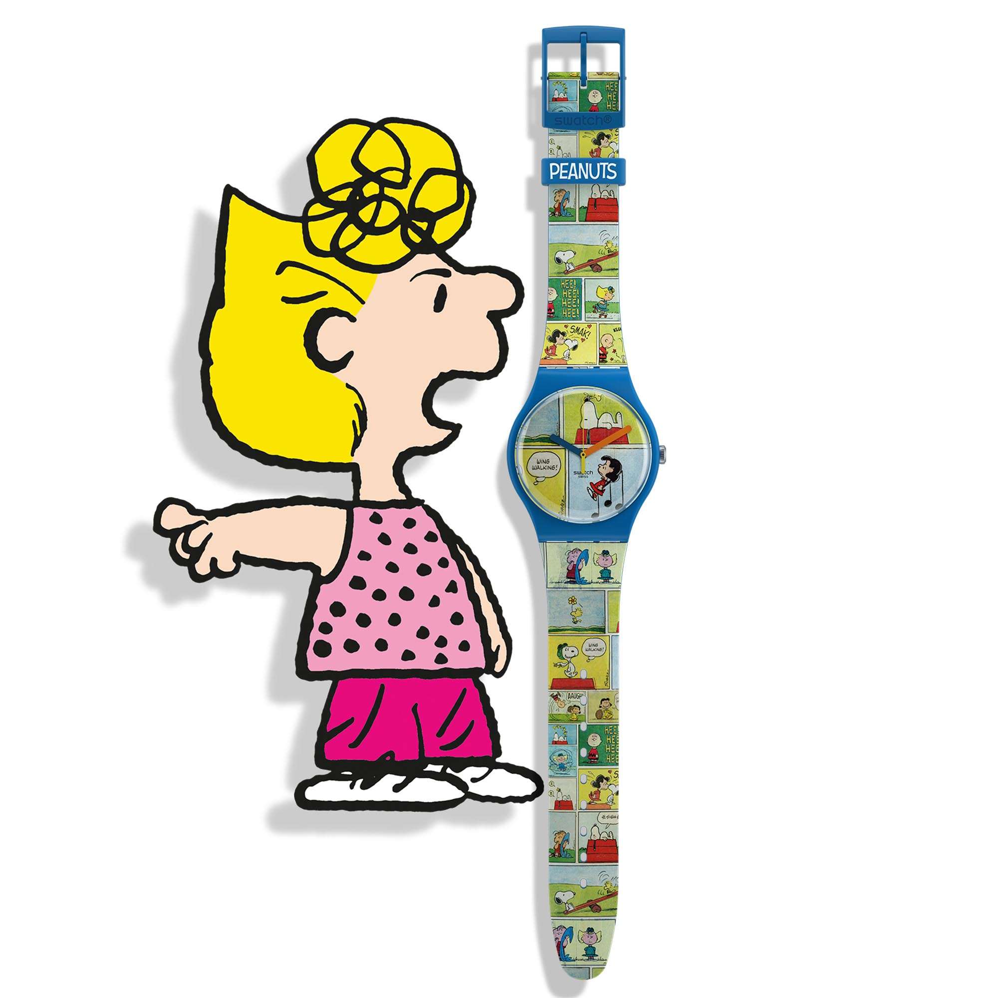 Peanuts Smak! Snoopy Blue Dial Blue Silicone Strap Watch SO29Z108