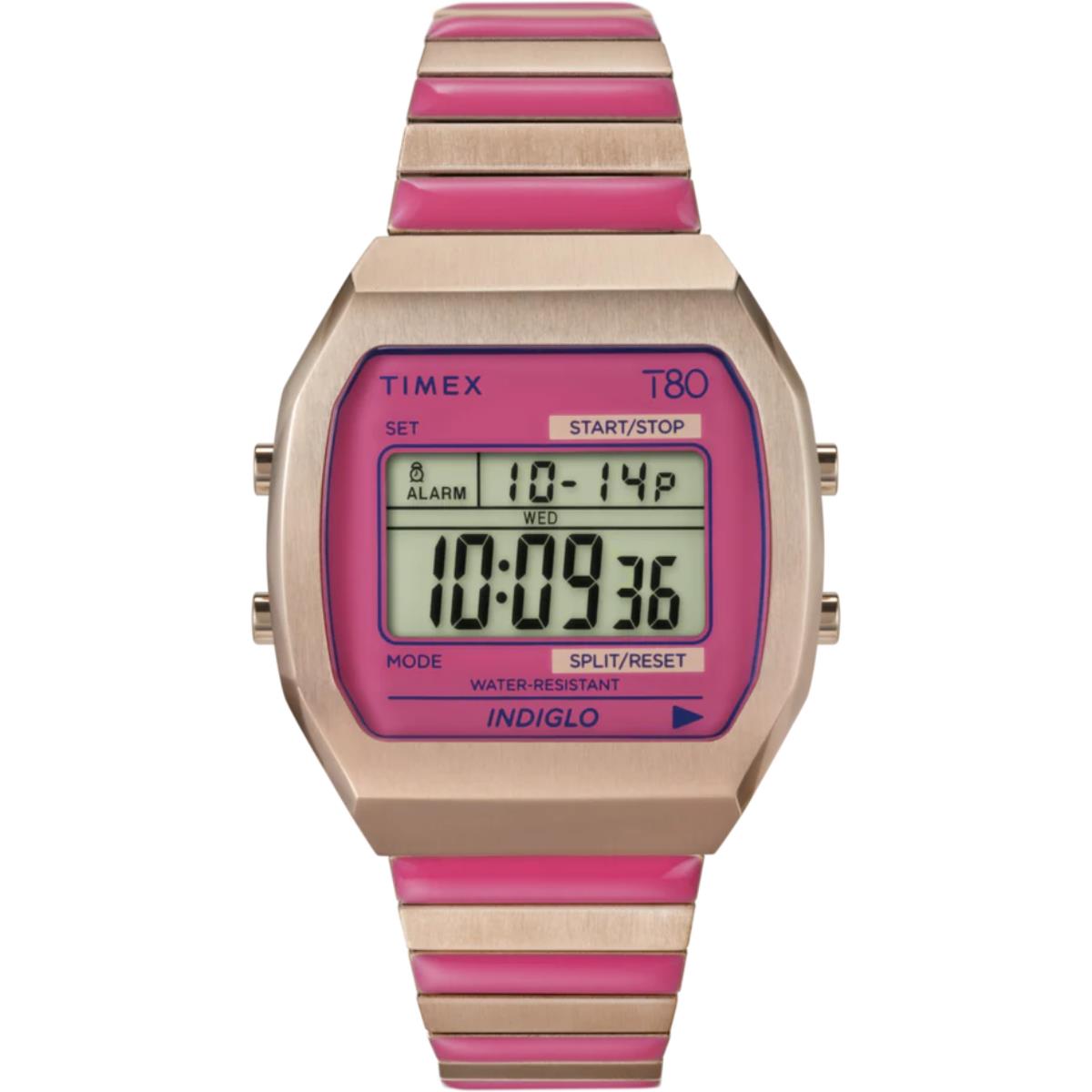 Timex T80 Quartz Digital Steel Strap Women's Watch TW2W41600