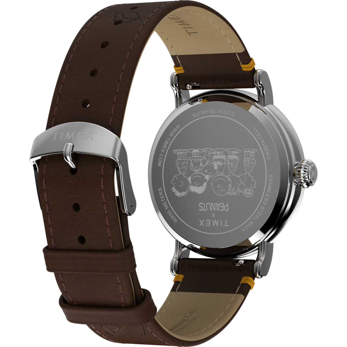 Timex X Peanuts Thanksgiving Quartz White Dial Leather Strap Unisex Watch TW2W44300