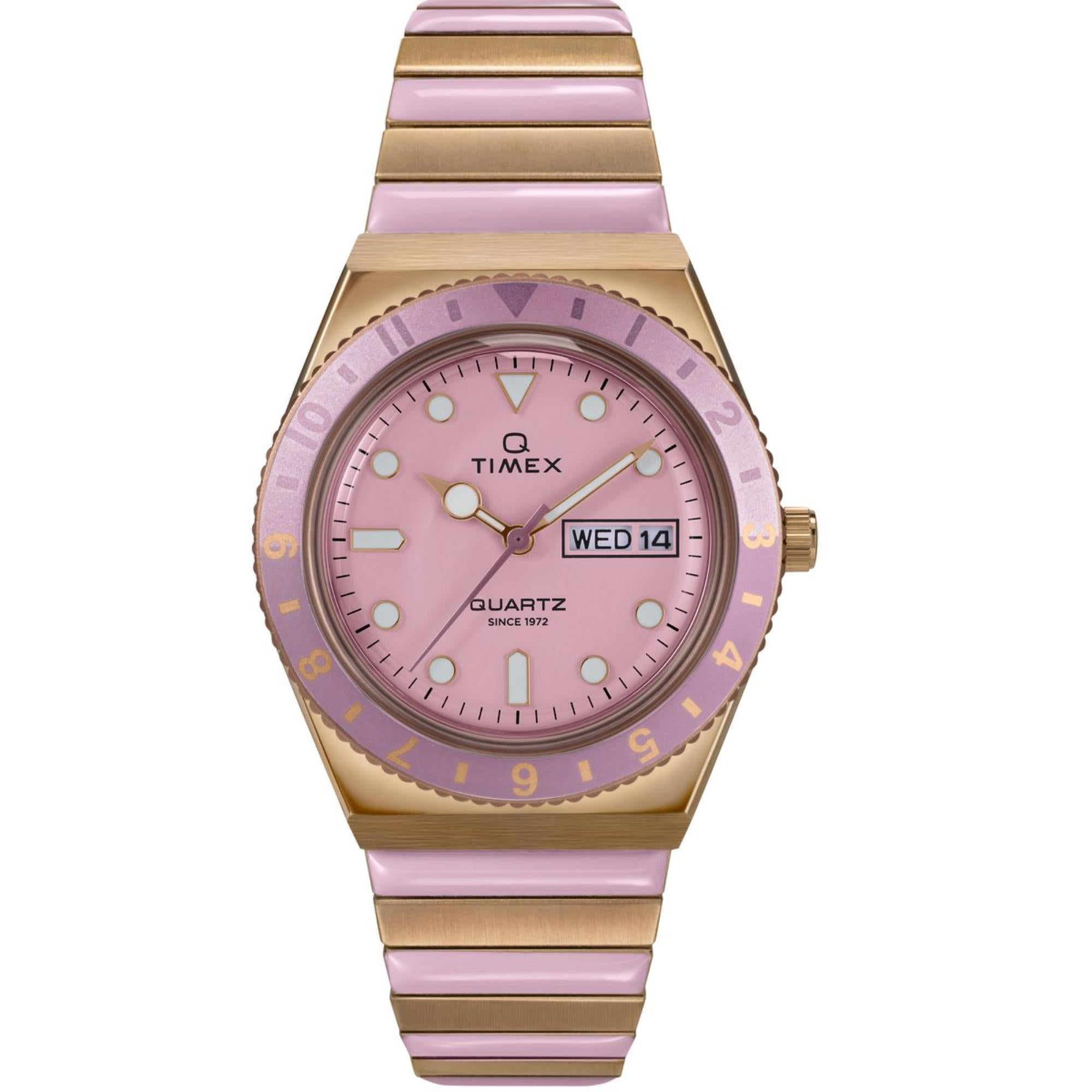 Timex Q Timex Pink Dial Steel Strap Women's Watch TW2W87600