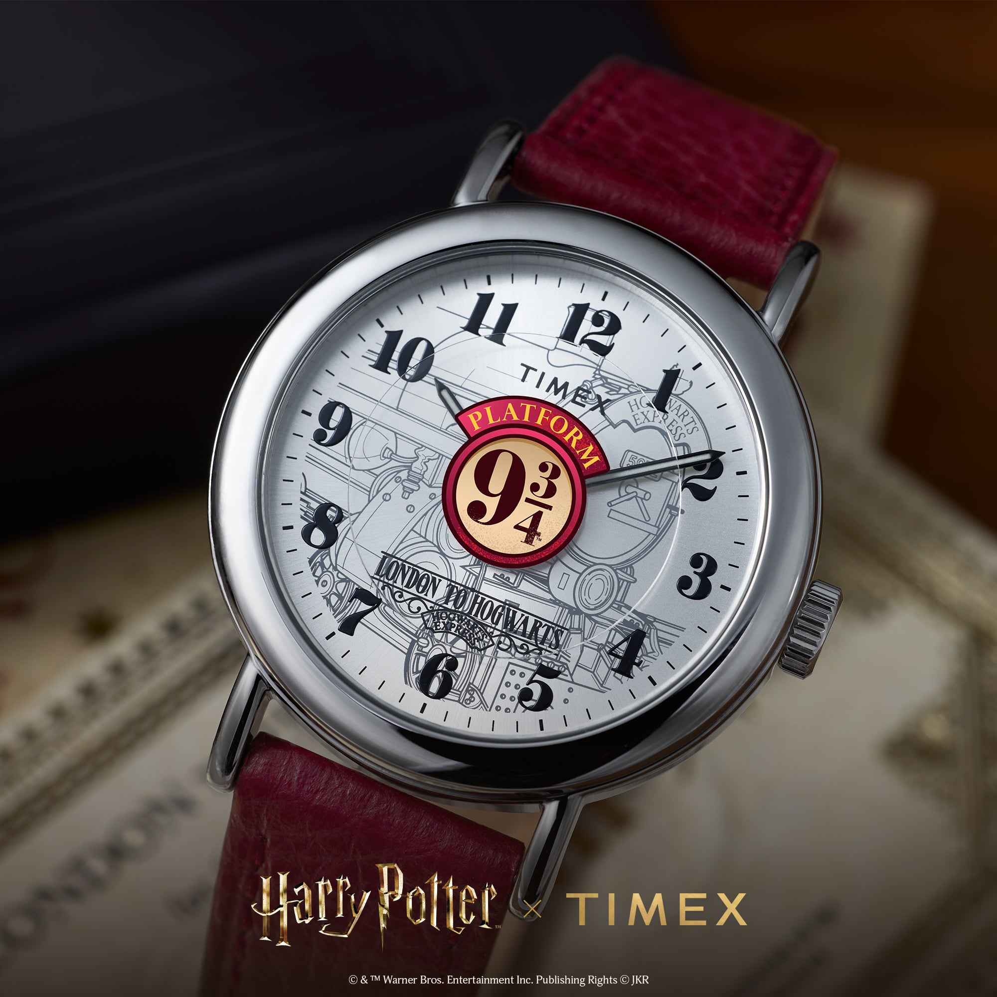 Timex Harry Potter x Timex Weekender 37mm Silver Dial Leather Mens Quartz Watch TW2Y76200