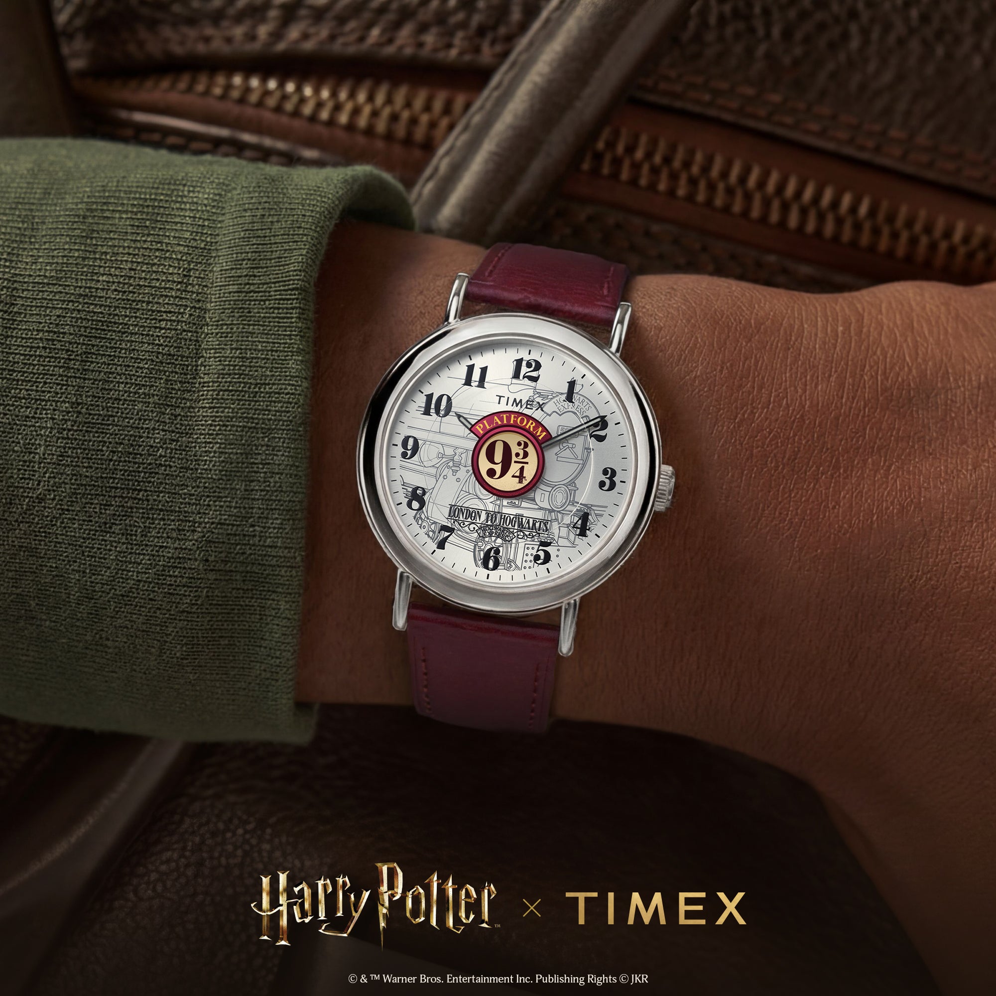 Timex Harry Potter x Timex Weekender 37mm Silver Dial Leather Mens Quartz Watch TW2Y76200