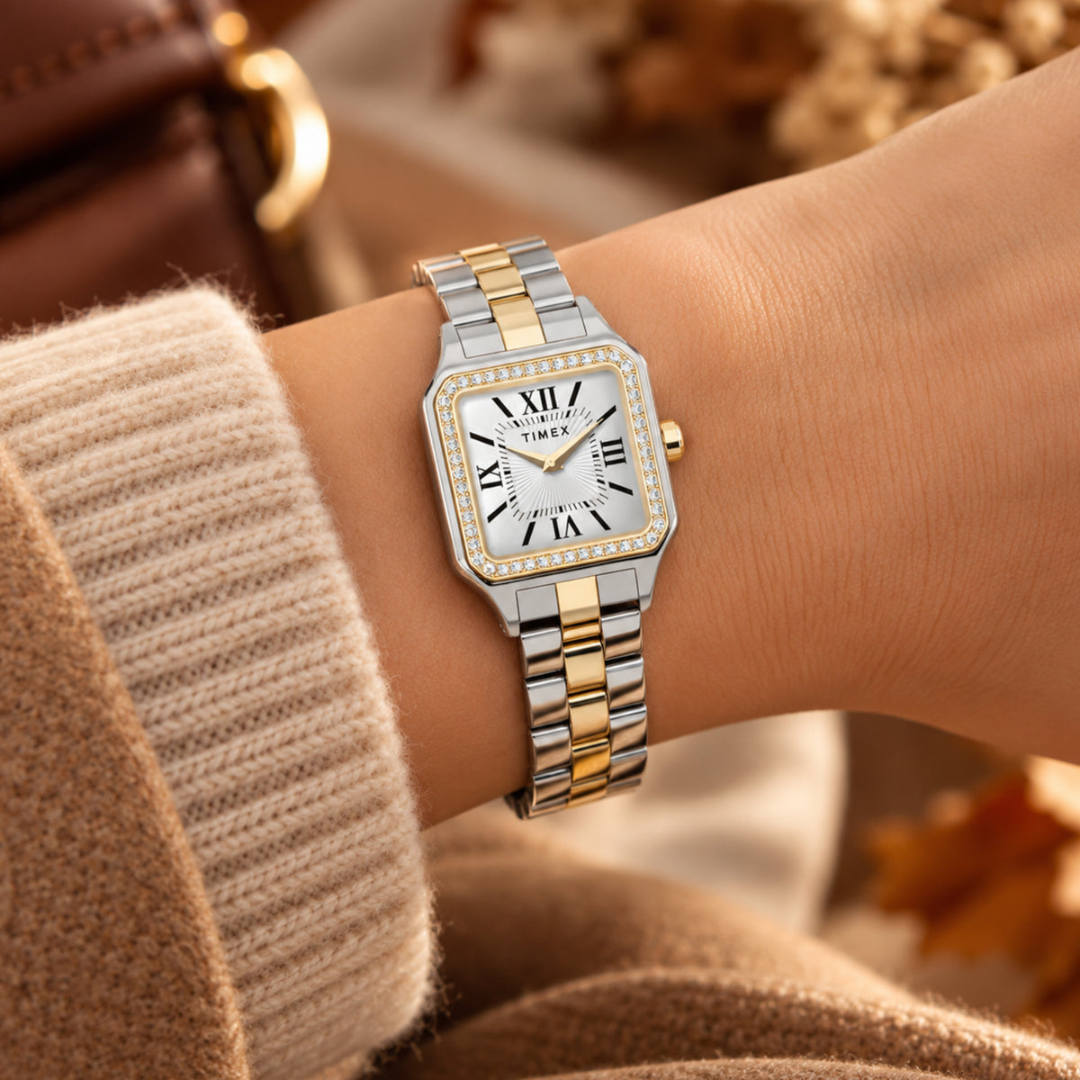 Timex Trend Addison 23mm Silver Dial Two-Tone Steel Ladies Quartz Watch TW2Y90400