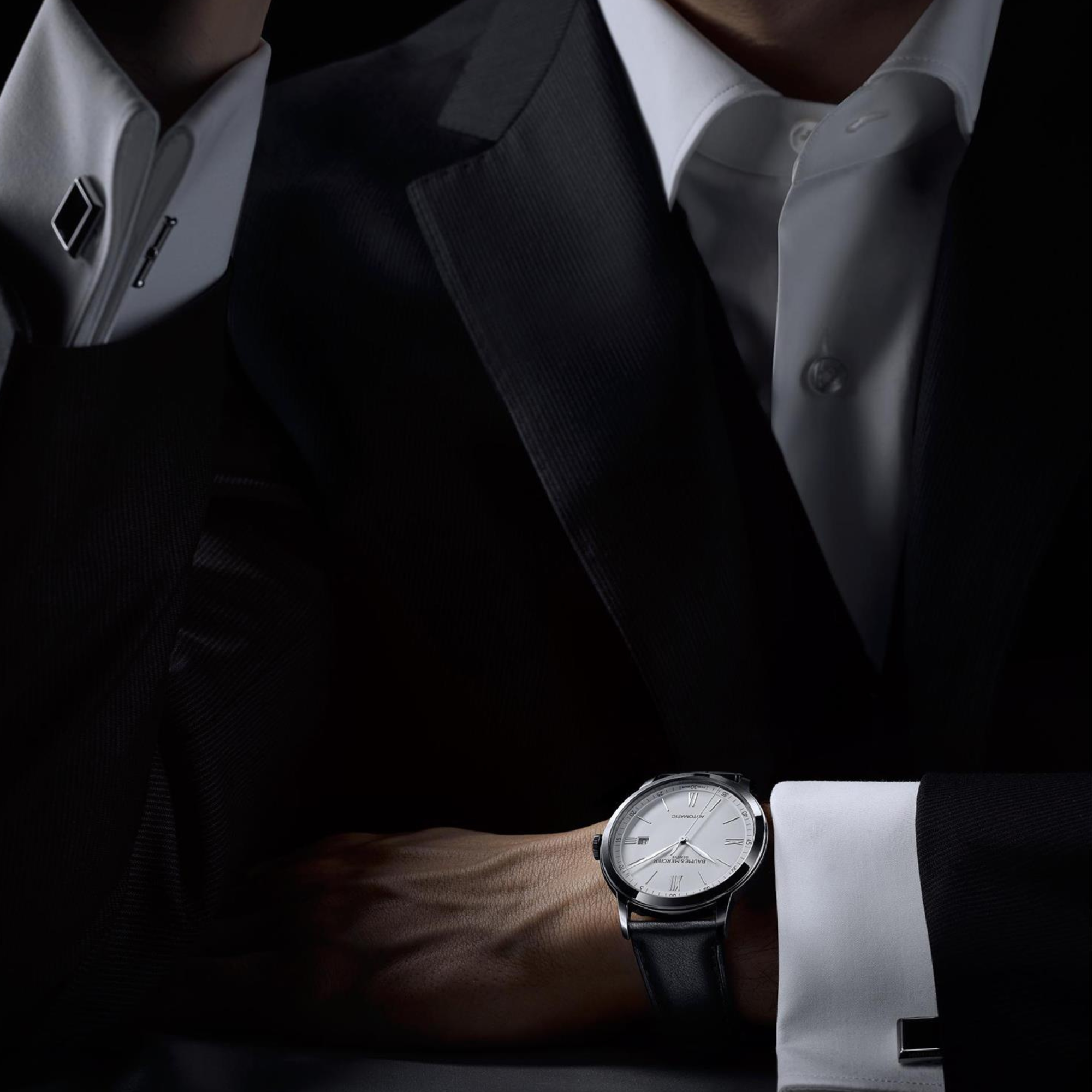 Baume & Mercier Classima Automatic White Dial Black Leather Strap Men's Watch BM0A10332