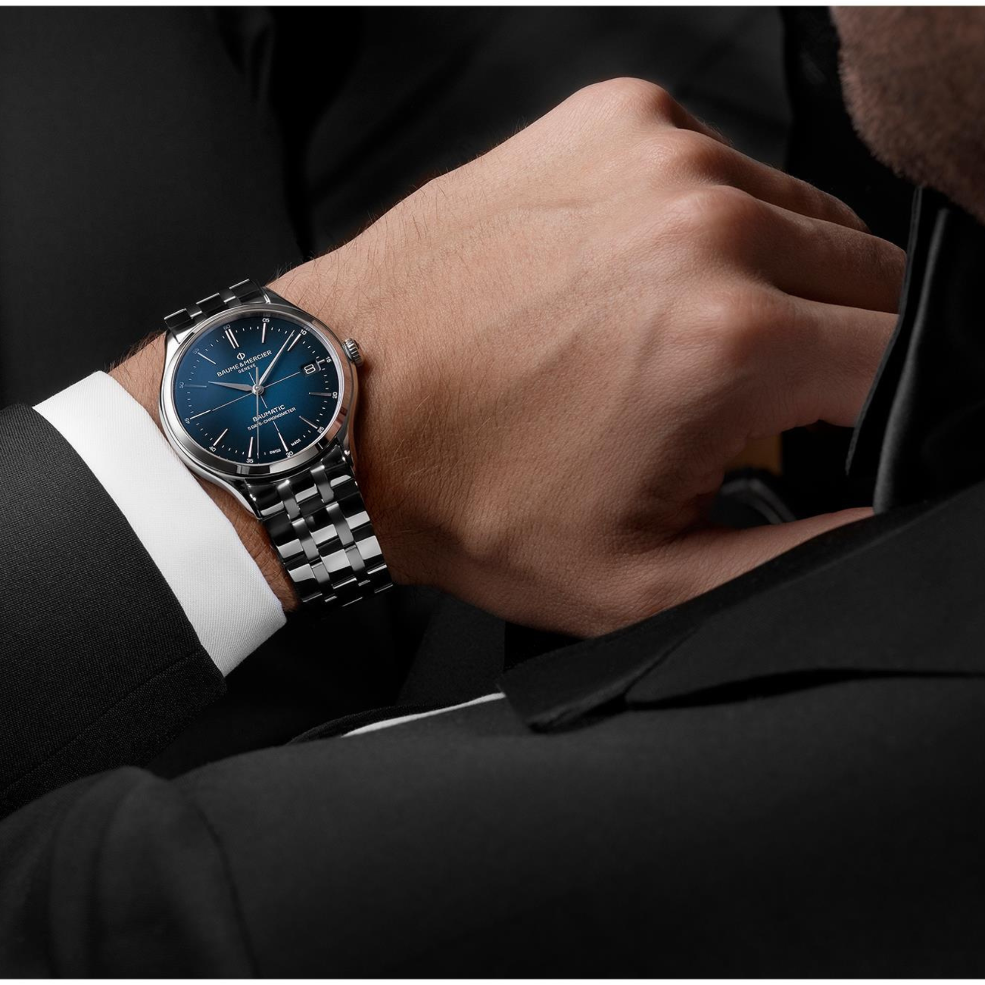 Baume & Mercier Clifton Baumatic Automatic Blue Dial Stainless Steel Bracelet Men’s Watch BM0A10468