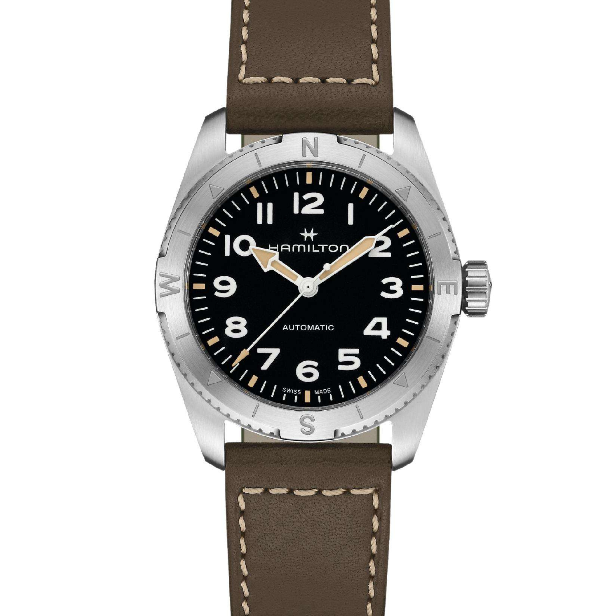 Hamilton Khaki Field Expedition Auto Black Dial Brown Leather Strap Men's Watch H70315830