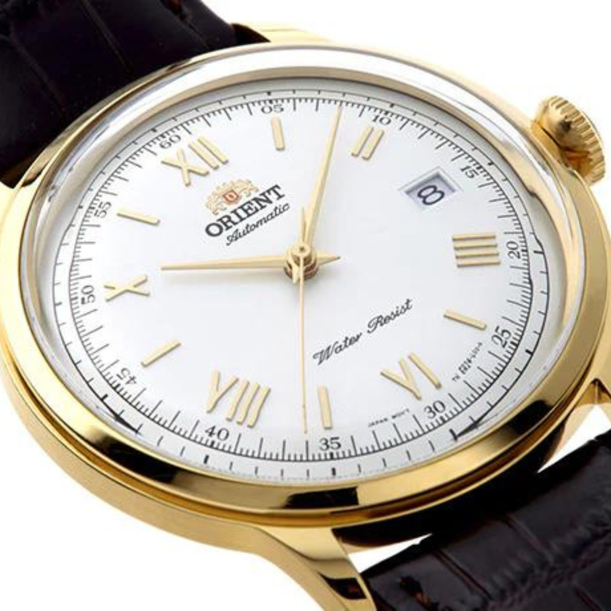 Orient Bambino 40.5mm White Dial Leather Mens Automatic Watch FAC00007W0