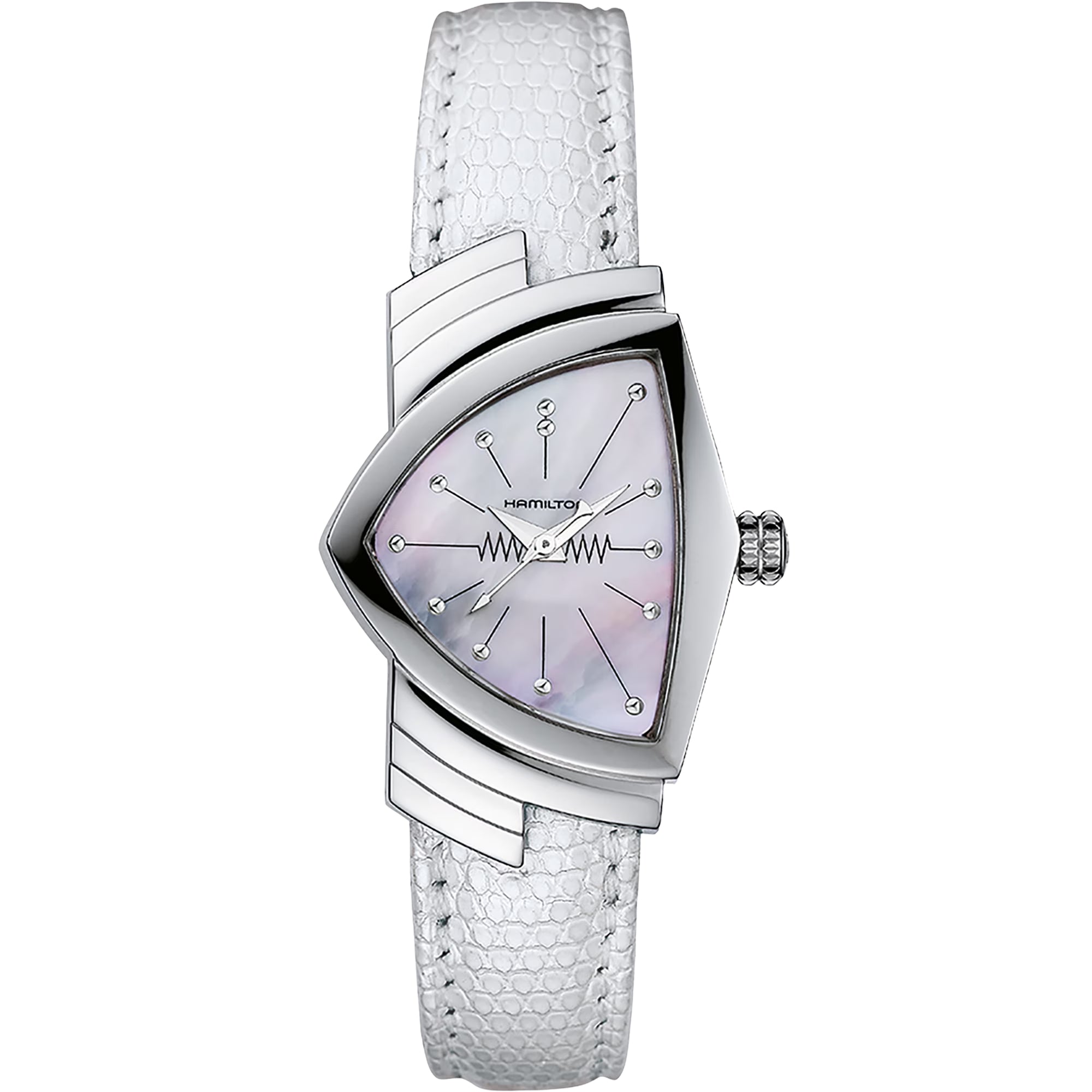 Hamilton Ventura 24mm Mother of Pearl Dial Leather Ladies Quartz Watch H24211852
