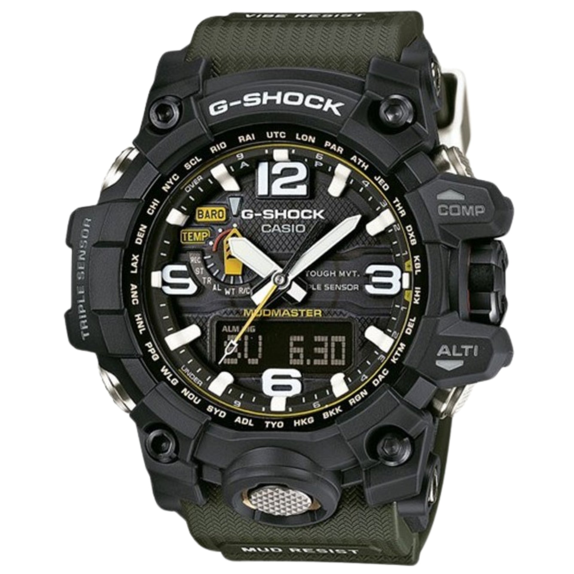 G Shock Mudmaster Dial Green Resin Strap Solar Powered Watch GWG 1000 1A3ER
