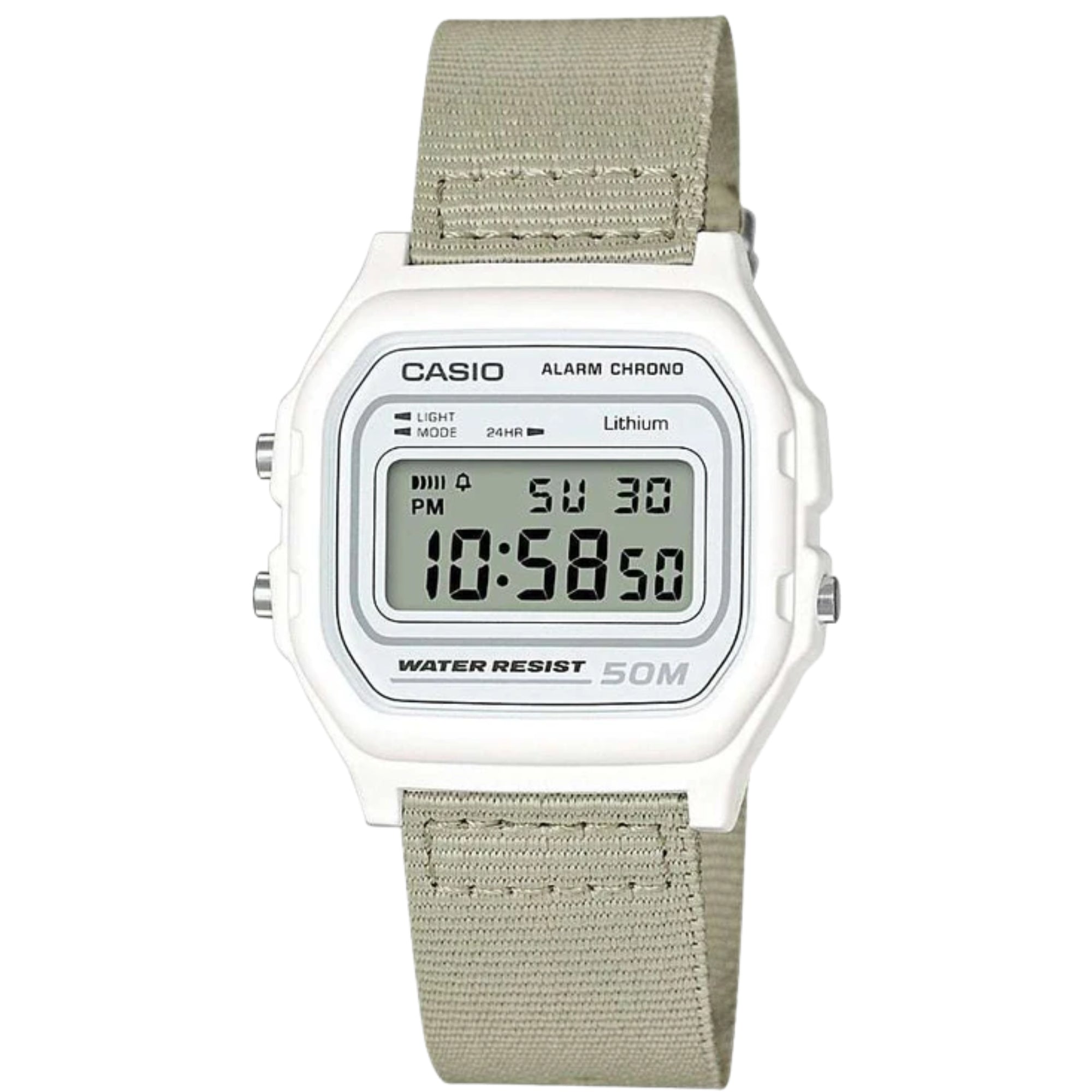 Casio Classic Collection Green Fabric Strap Chronograph