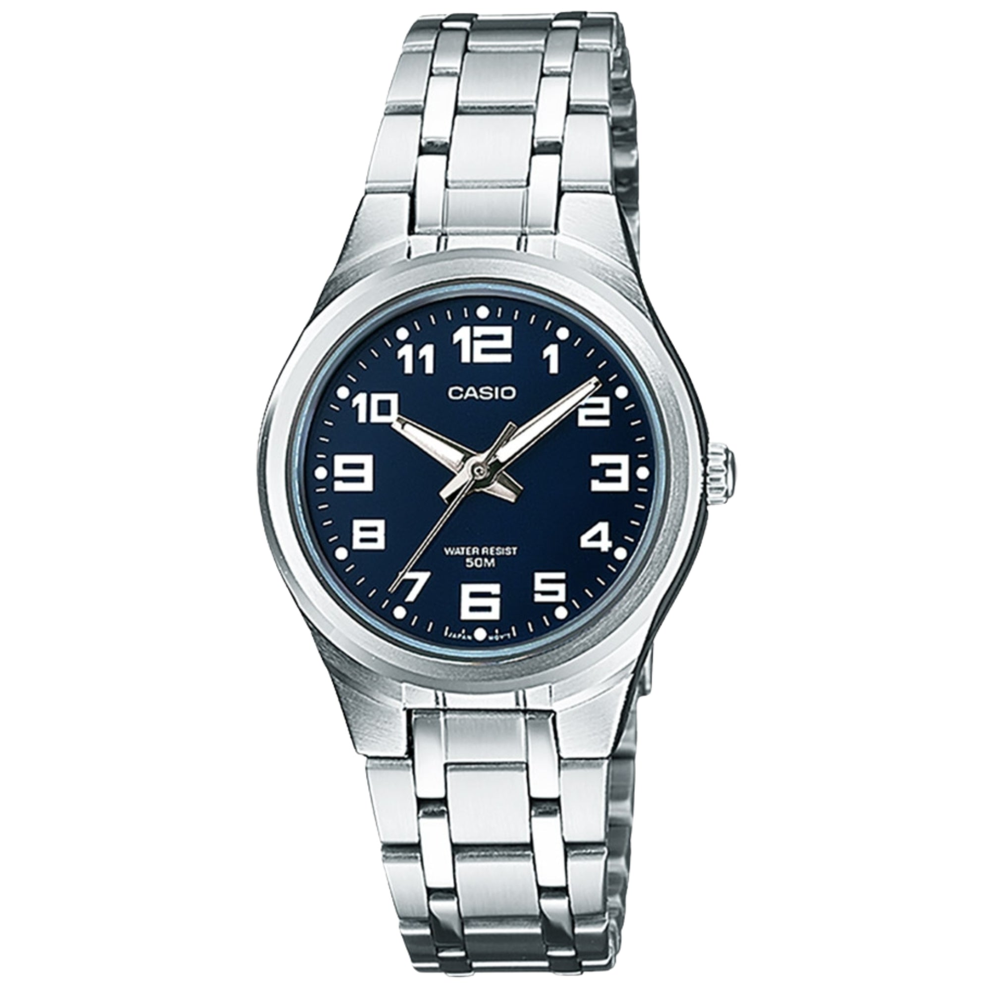 CASIO Women's Quartz Watch with Blue Dial Analogue display and Silver Stainless Steel Strap LTP-1310PD-2BVEF