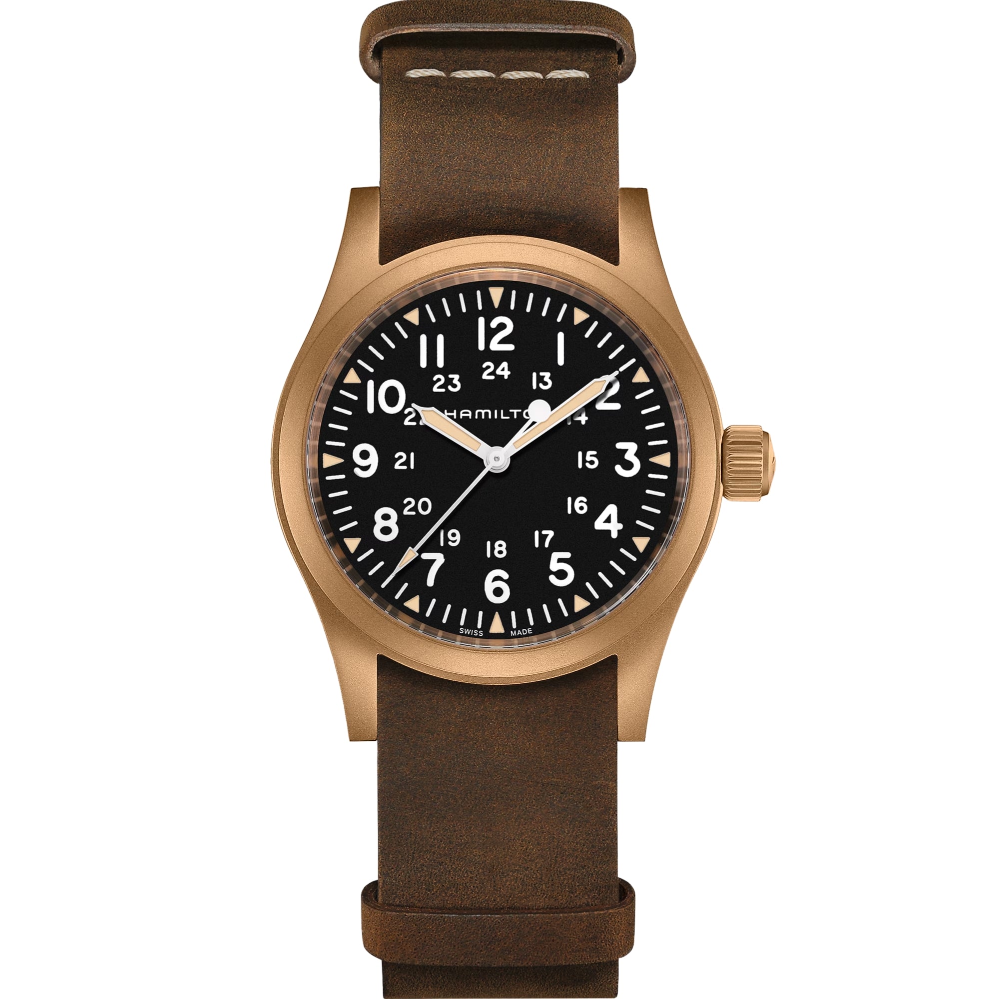 Hamilton Khaki Field H69459530 bronze mechanical watch front view