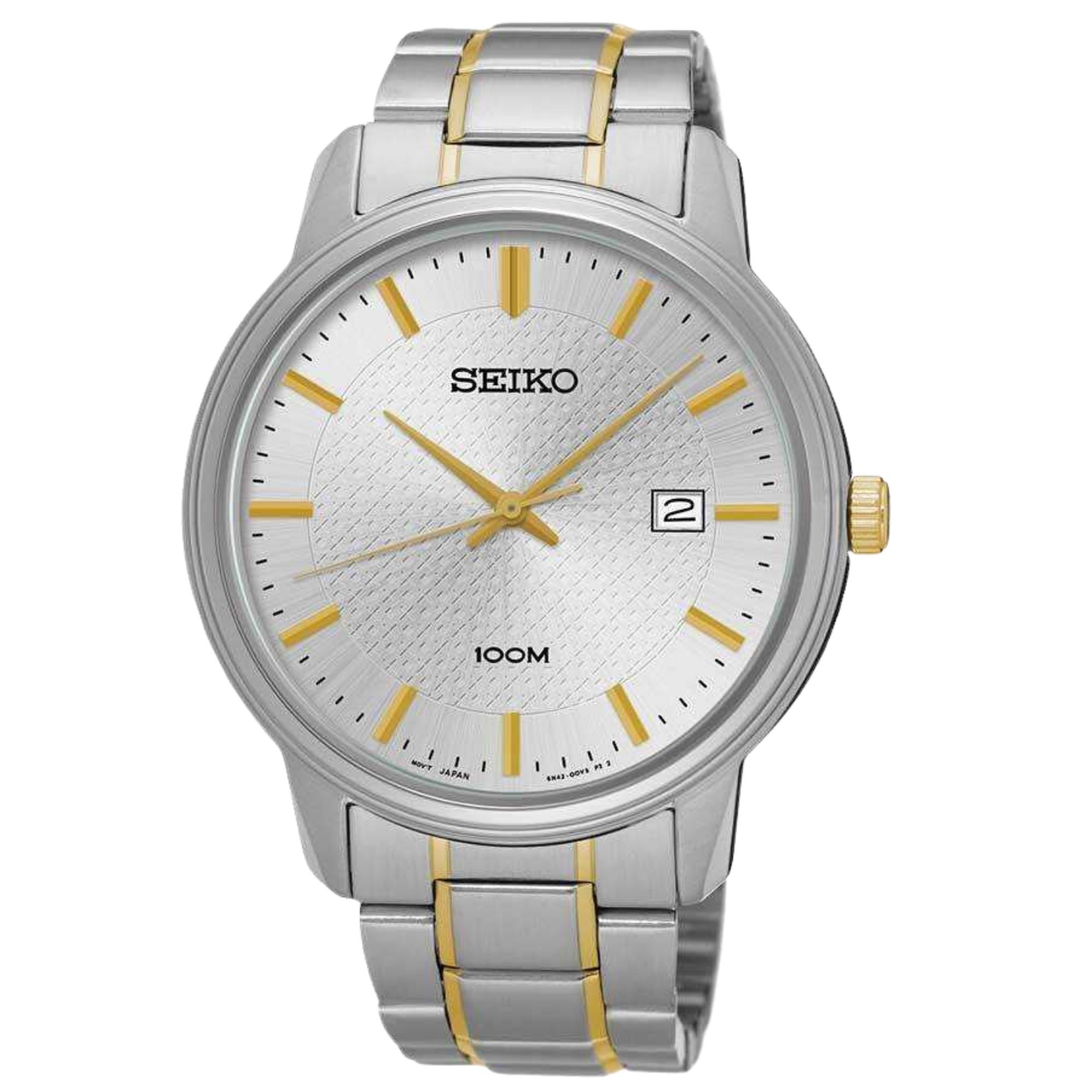 Seiko Two Tone Stainless Steel Silver Dial Men's Watch SUR197P1