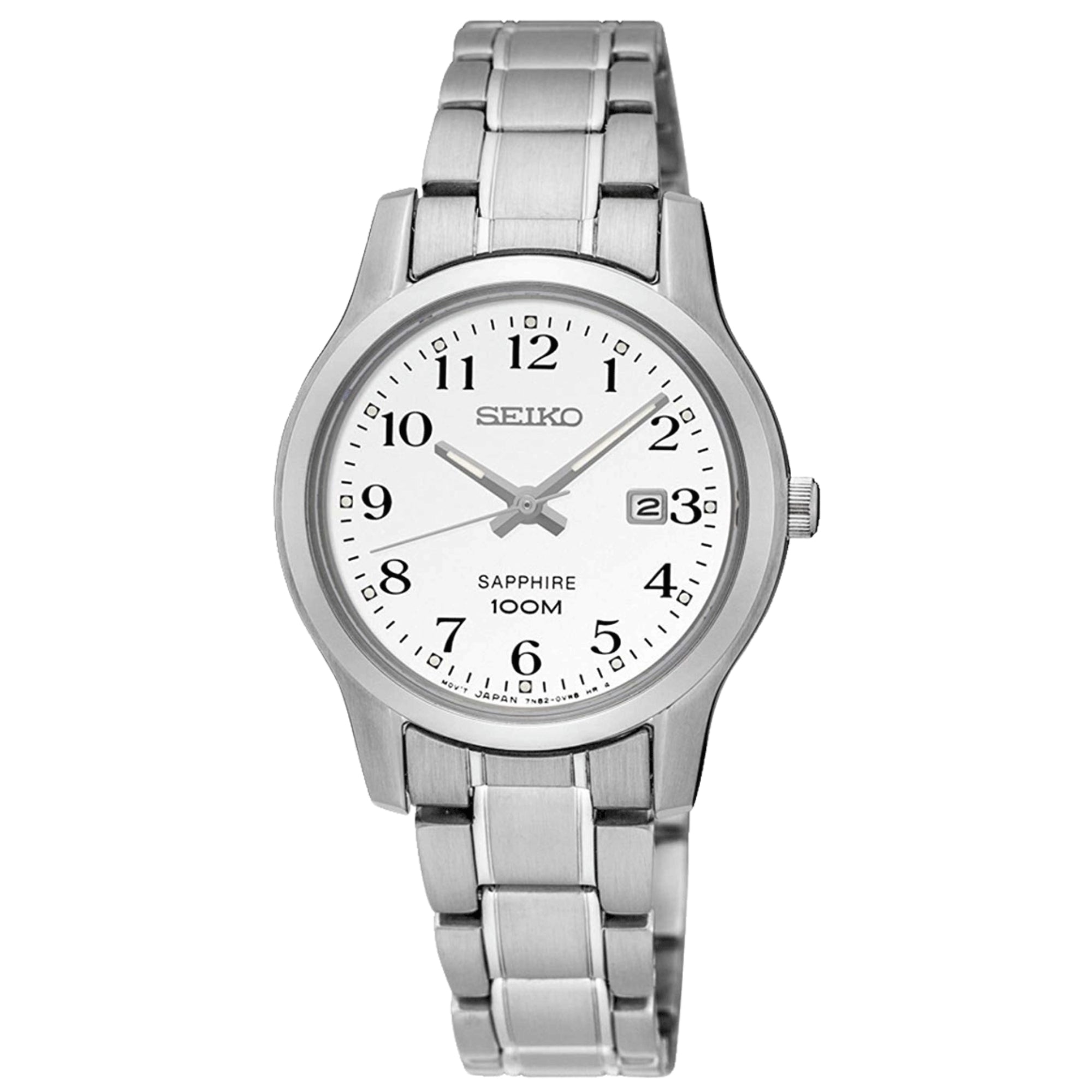 Seiko Quartz Stainless Steel White Dial Ladies Watch SXDG89P1