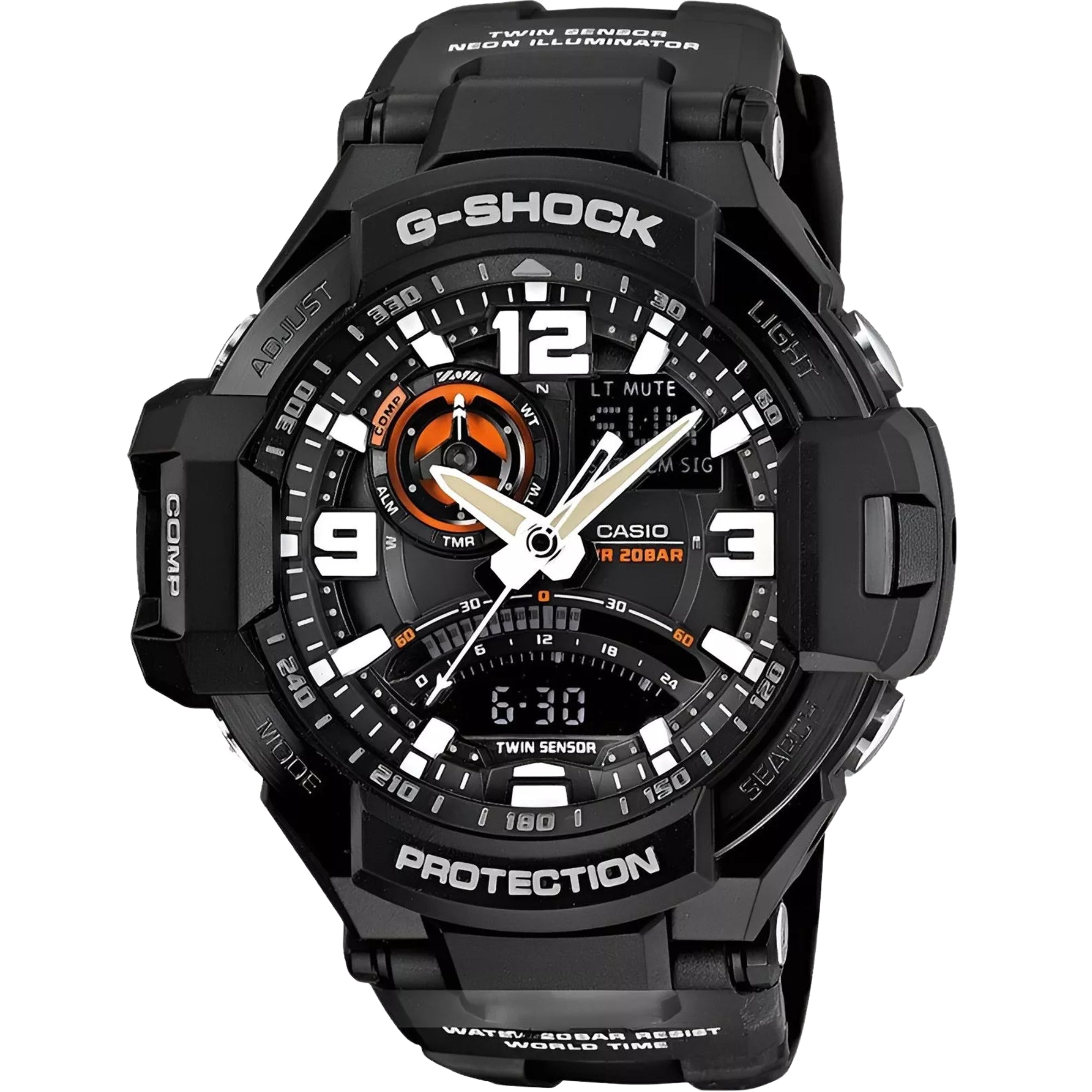 Casio men's Quartz Watch Analogue Display and Resin Strap GA-1000-1AER