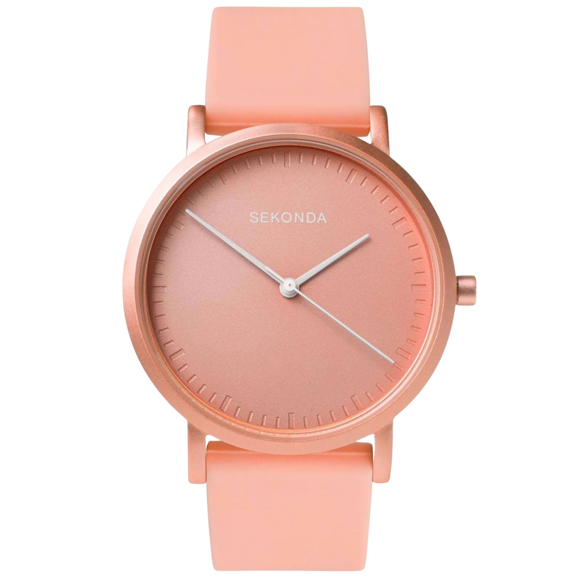 Sekonda In Colour Quarz Rosa Zifferblatt Rosa Silikonarmband Damen Uhr 40394