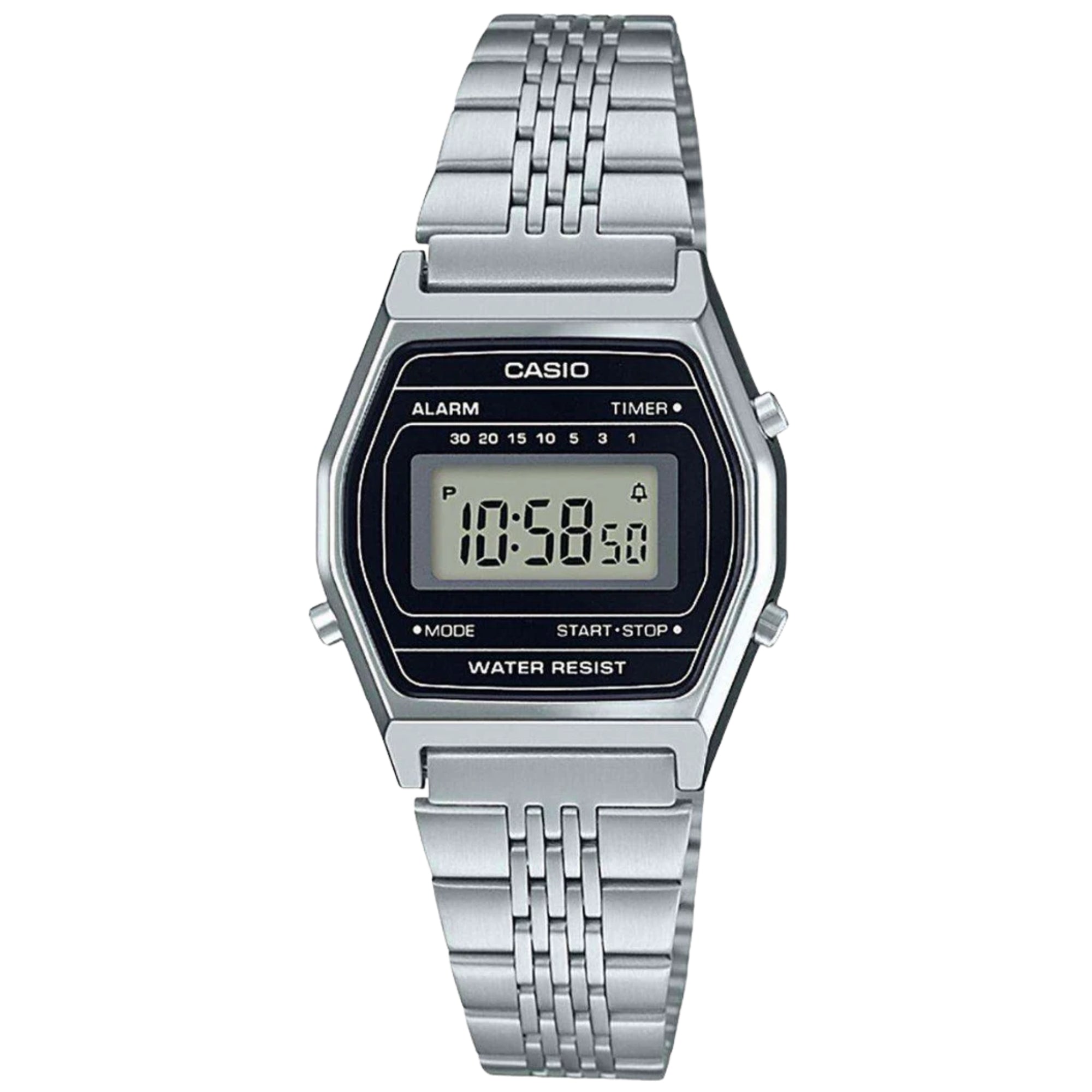 Casio Collection Quartz Black Dial Steel Bracelet Watch LA690WEA-1EF