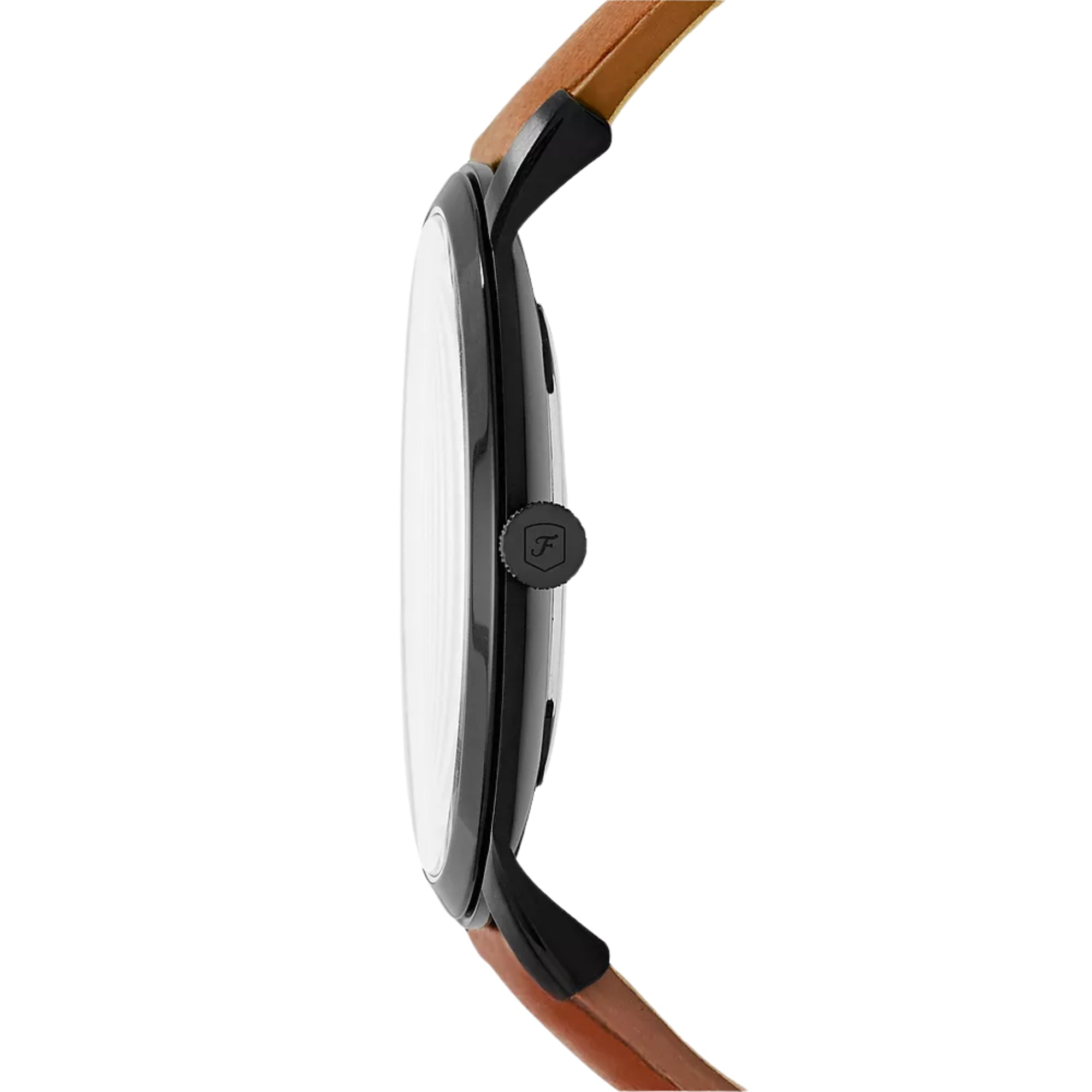 Fossil Minimalist black dial quartz watch FS5305 side view