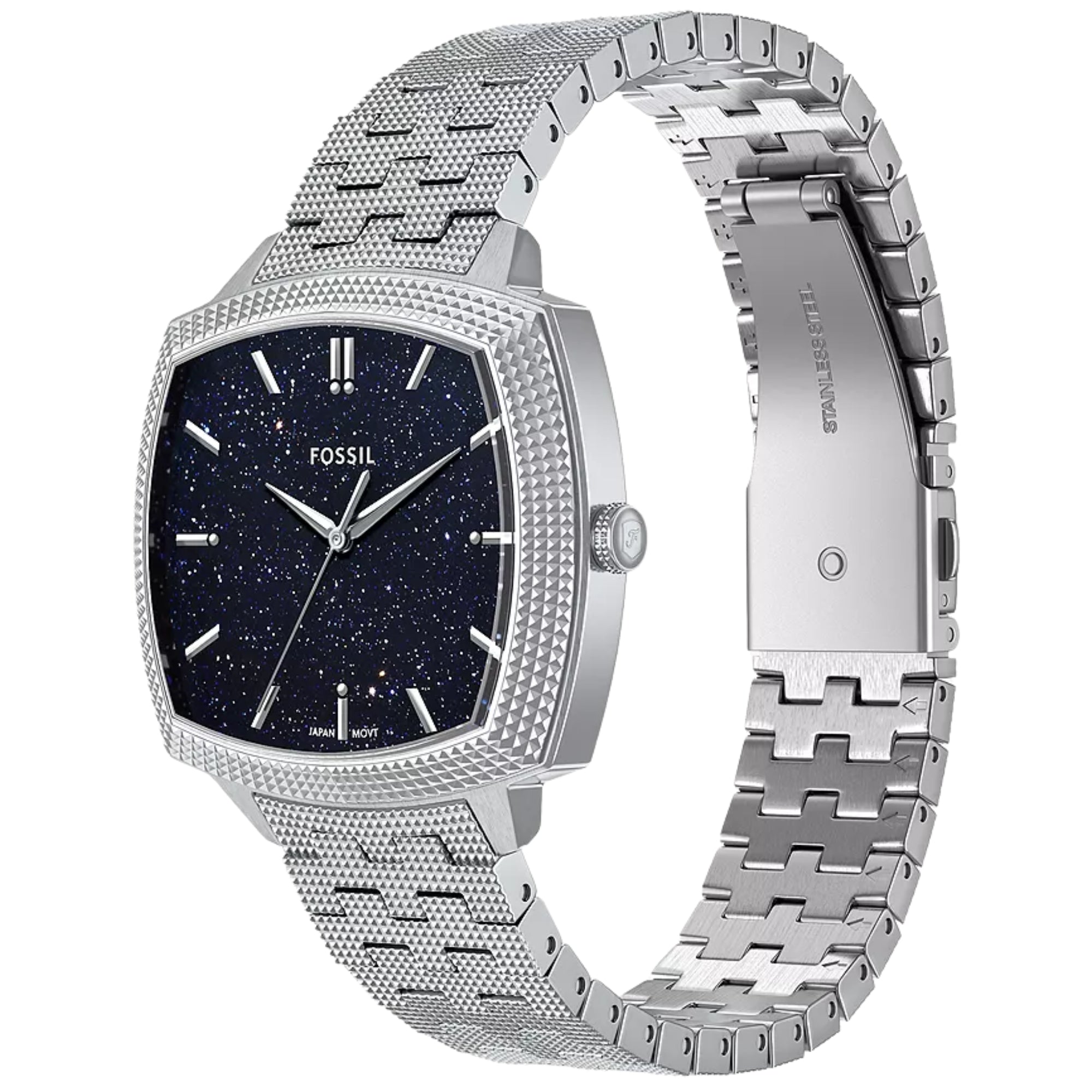 Fossil Machine x Nick Jonas LE1216 three-quarter view showing open bracelet interior