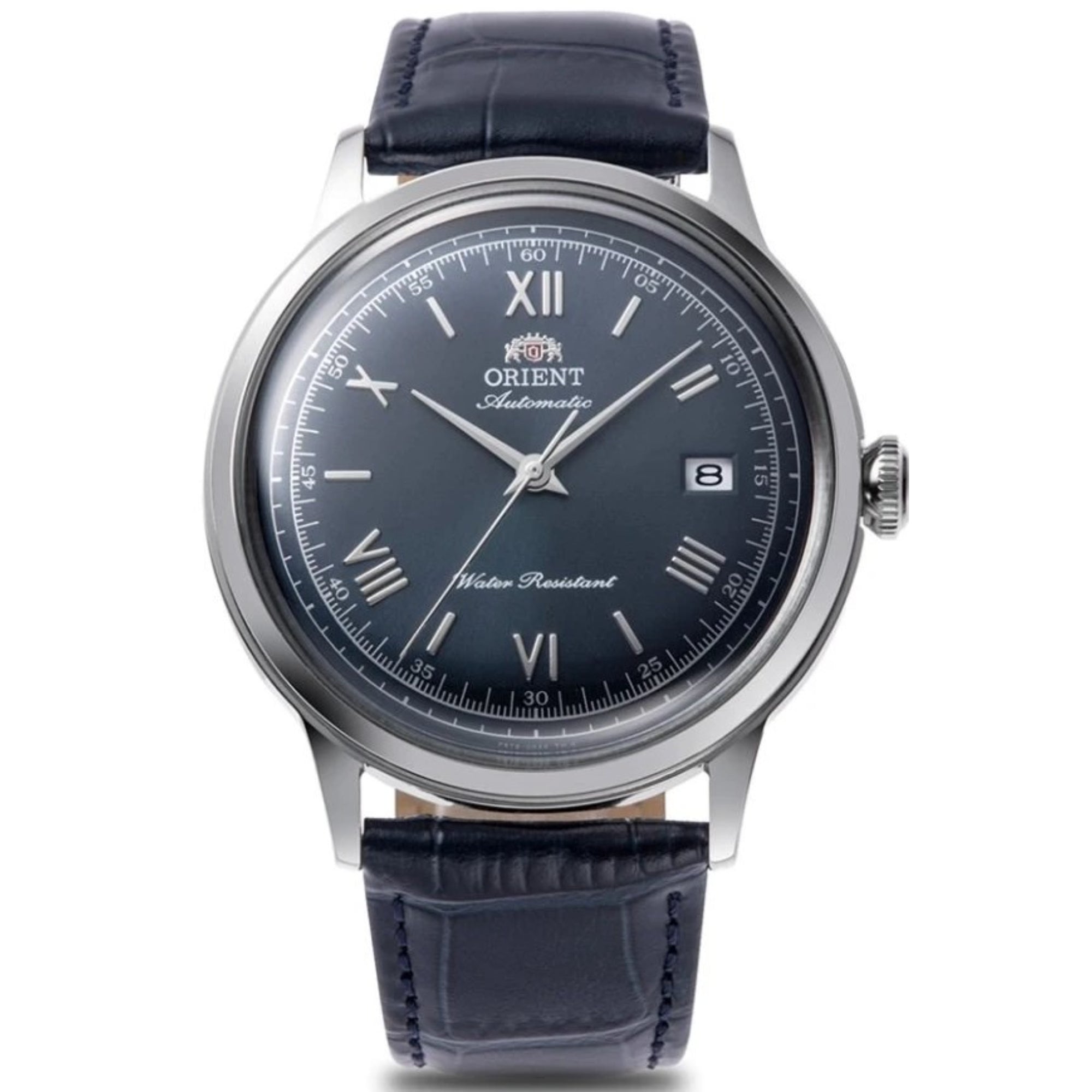 Orient Bambino Classic Vintage Style Navy Blue Dial Leather Strap Men's Watch RA-AC0024L30B