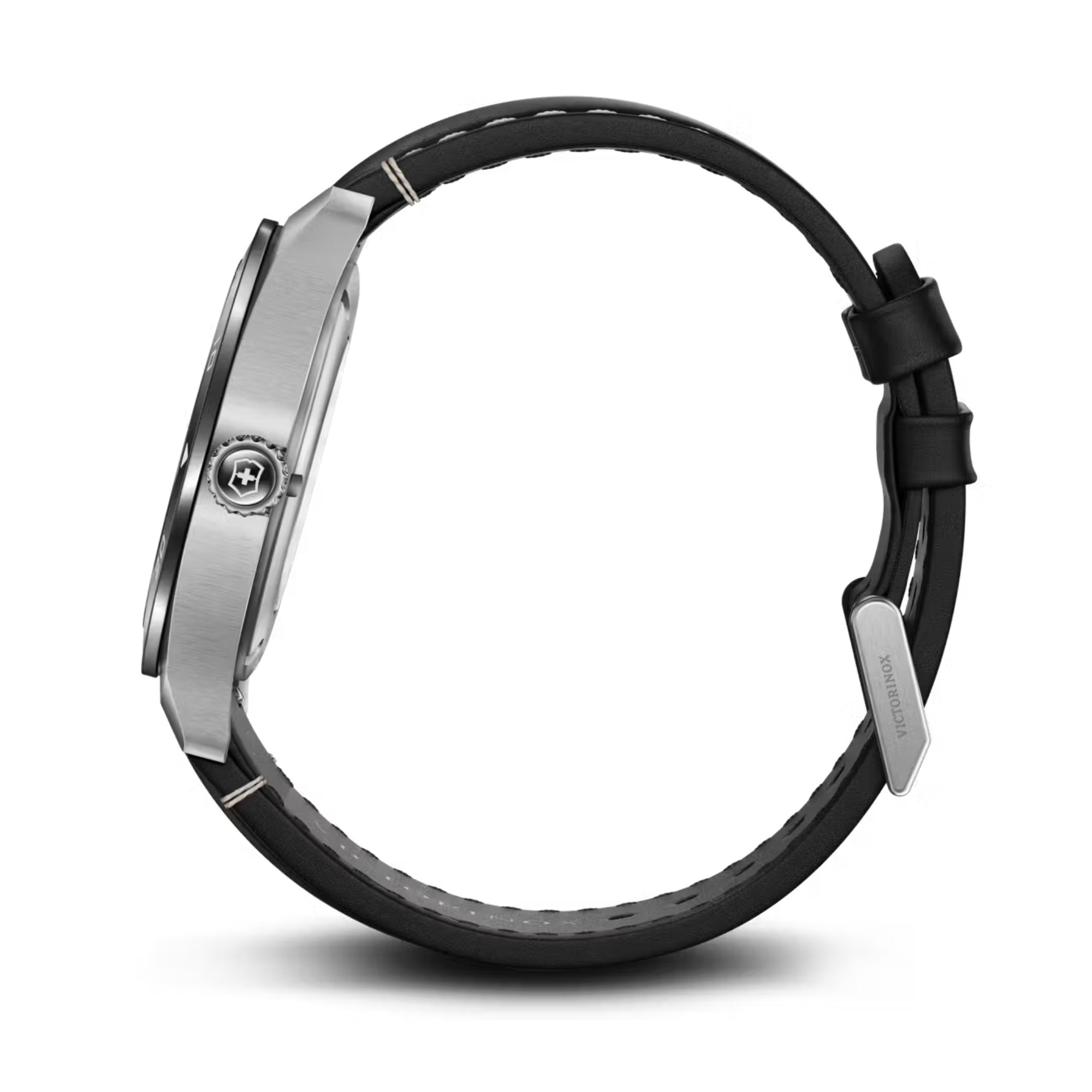 Victorinox Swiss Army Automatic Black Dial Leather Strap Men's Watch 242044