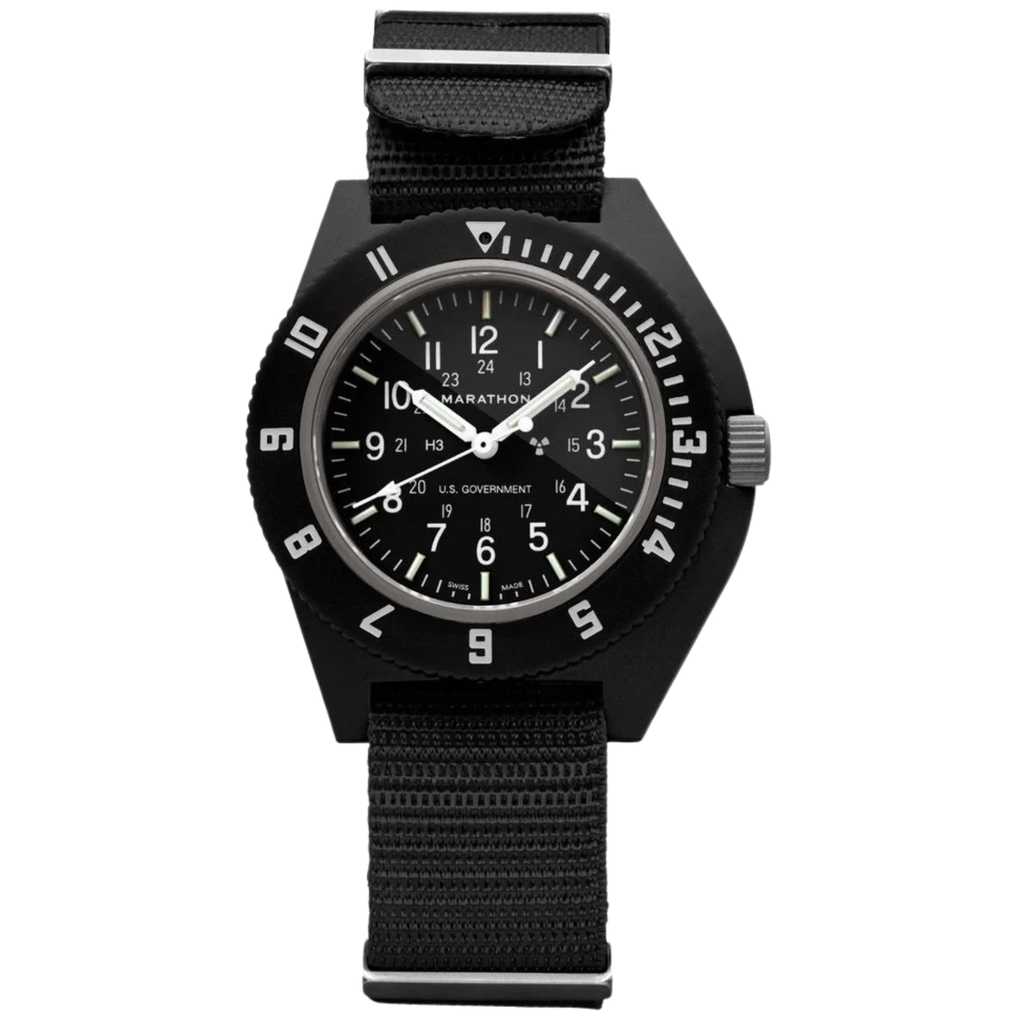 Orologio da uomo Marathon Pilot's Navigator al quarzo quadrante nero WW194001BK-0001