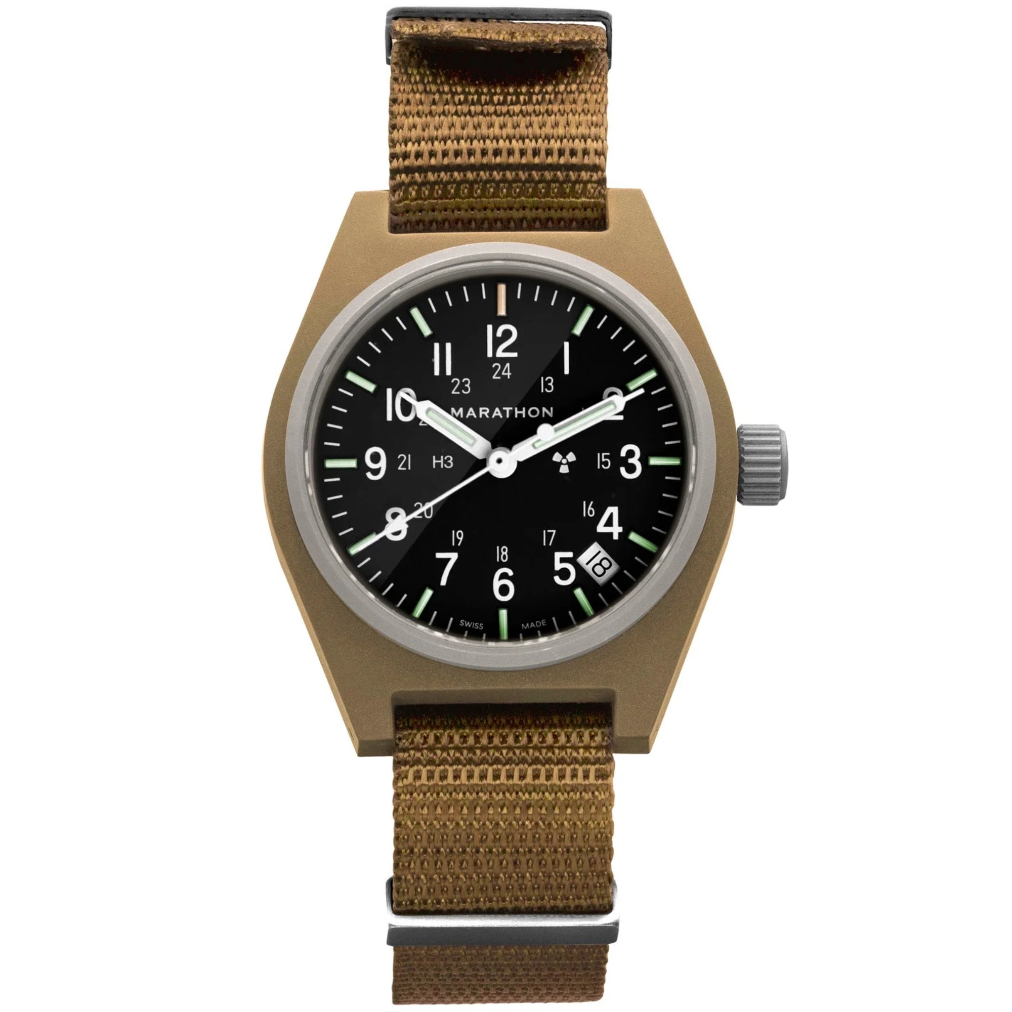 Marathon General Purpose Field 34mm Black Dial Nylon Mens Quartz Watch WW194015DT-0103