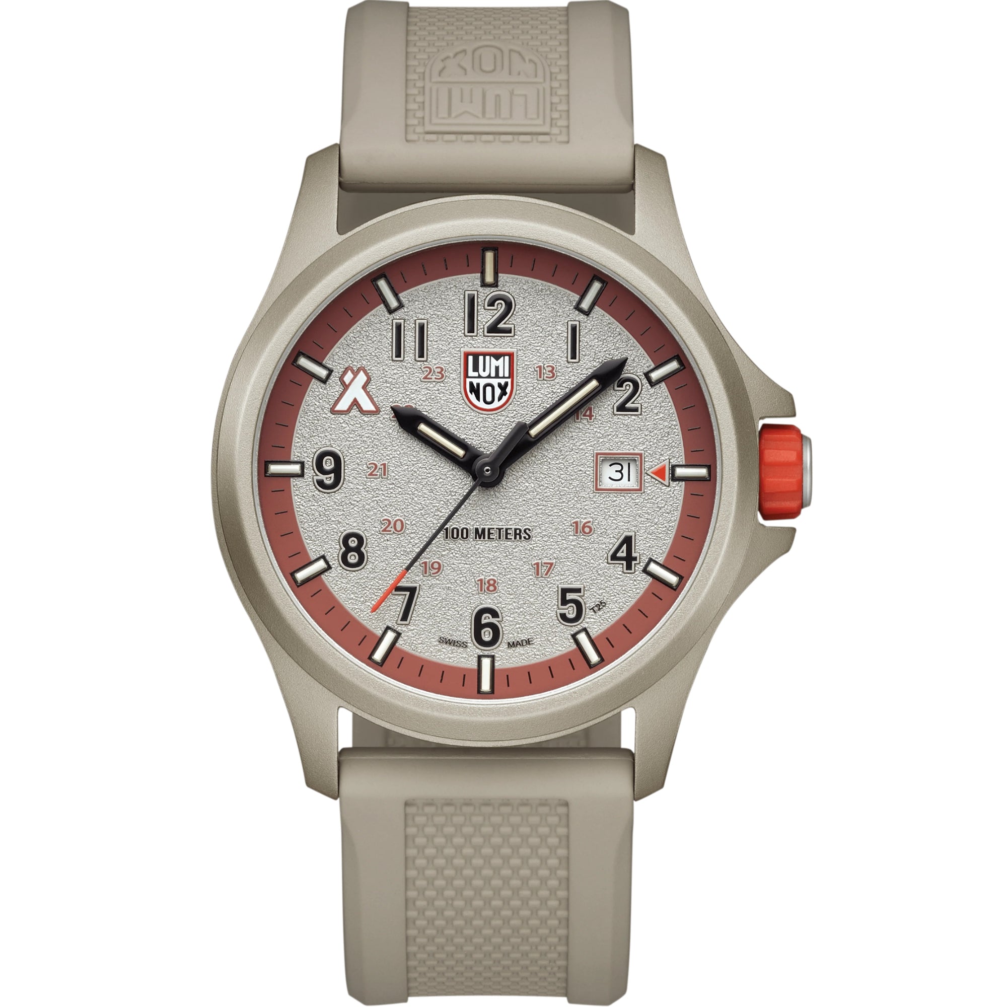 Luminox Bear Grylls Survival 43mm Brown Dial Rubber Mens Watch XB.3717