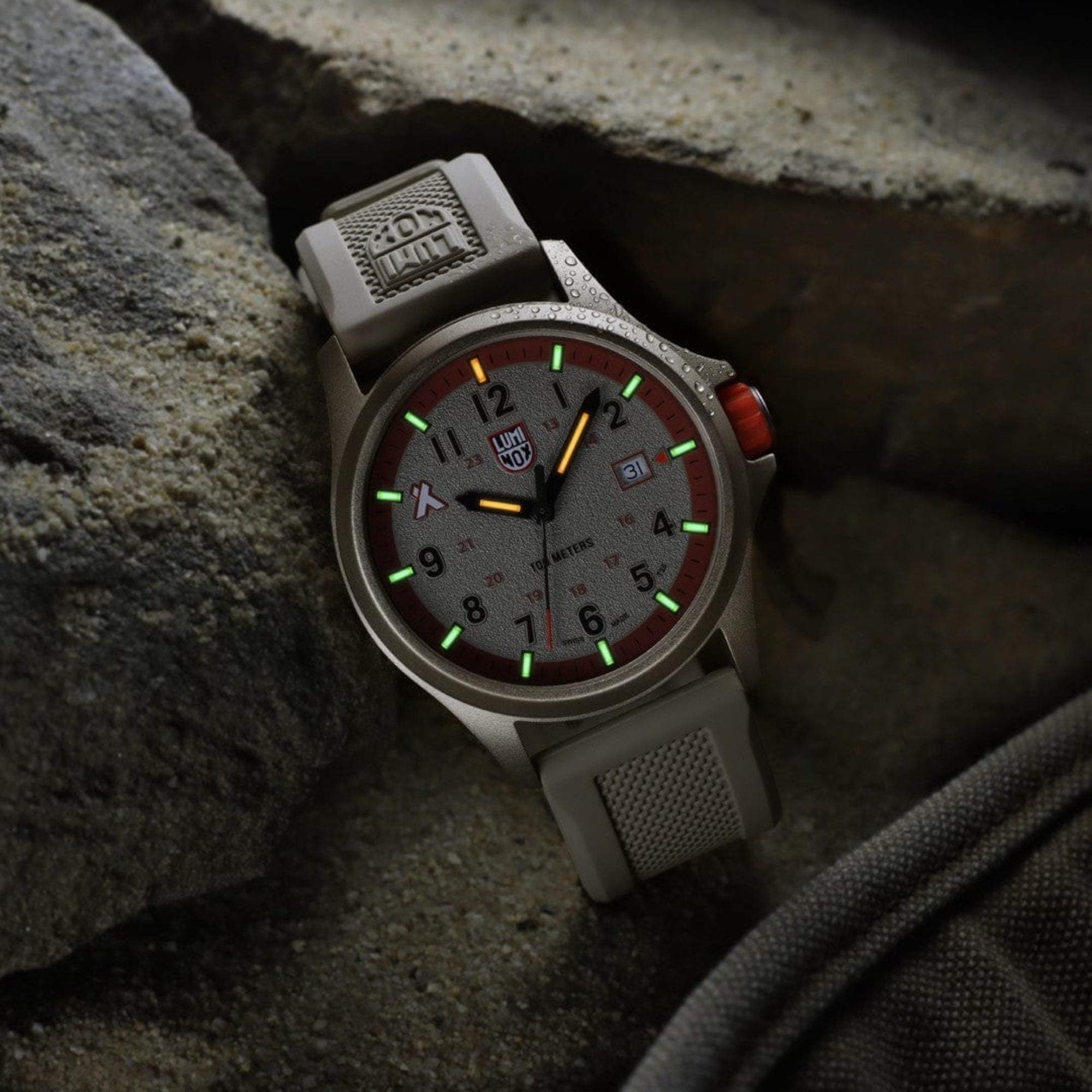 Luminox Bear Grylls Survival 43mm Brown Dial Rubber Mens Watch XB.3717
